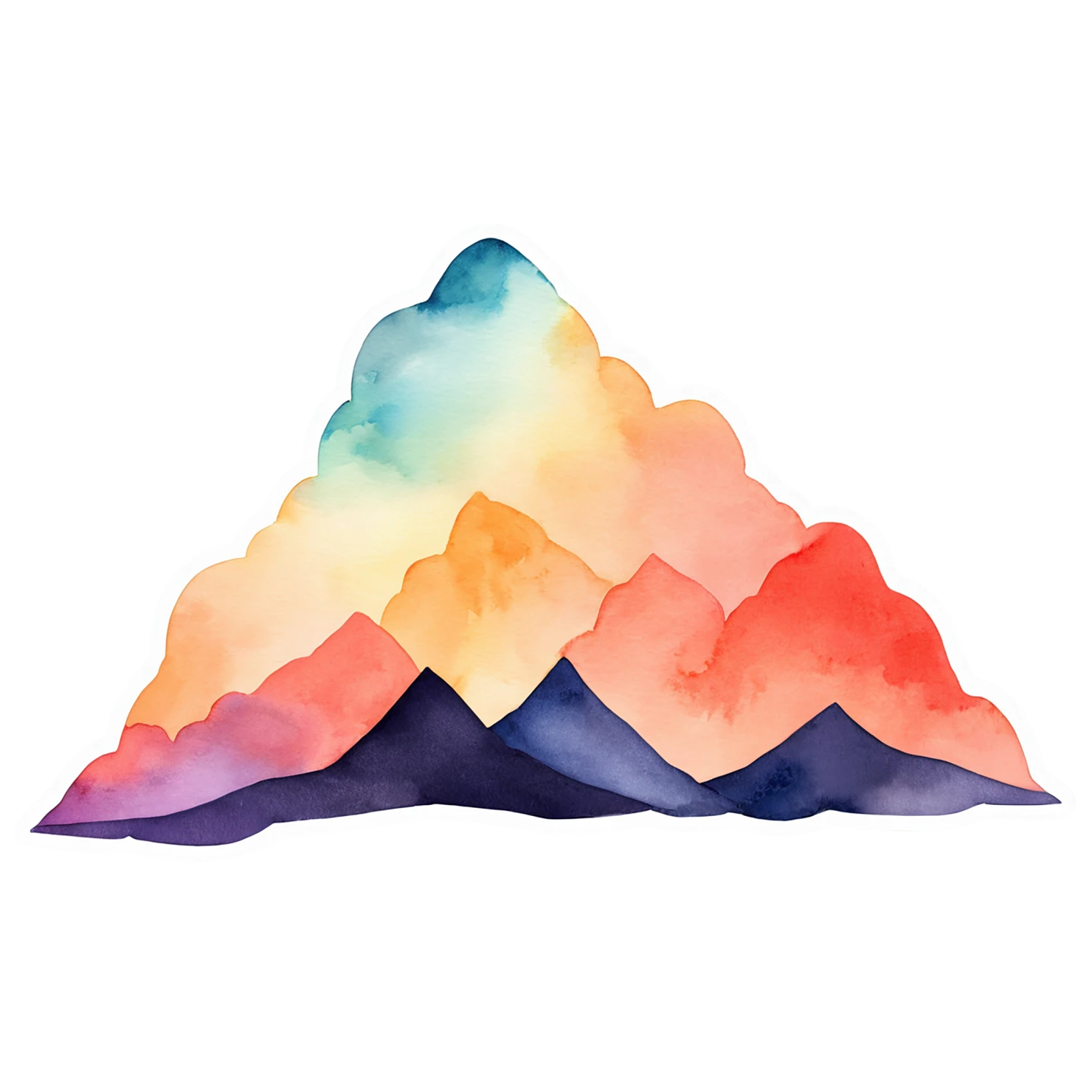 Mountain watercolor sticker isolated on transparent background #19593