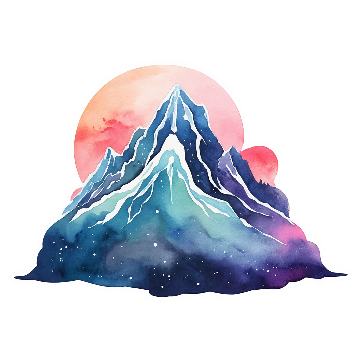 Mountain watercolor sticker isolated on transparent background #19600