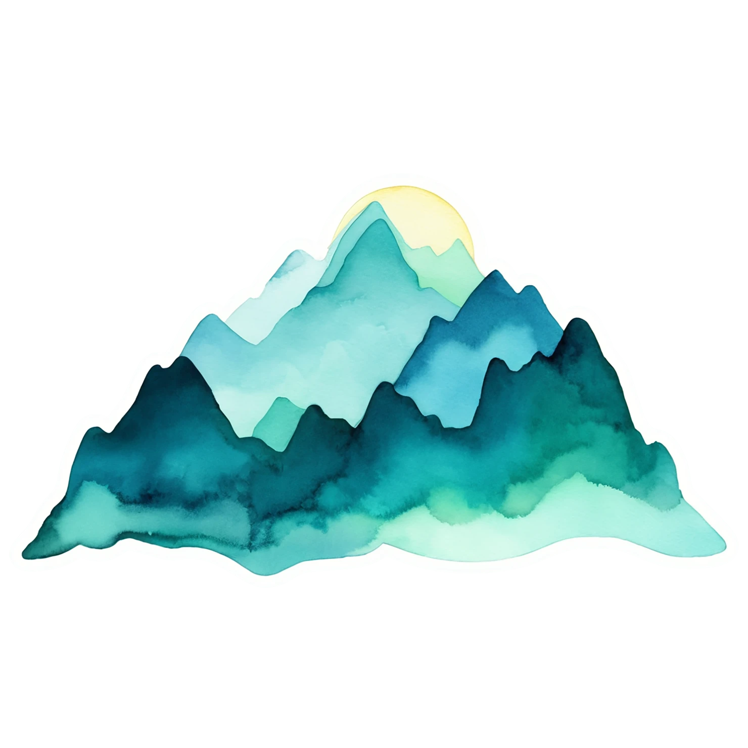 Mountain watercolor sticker isolated on transparent background #19601