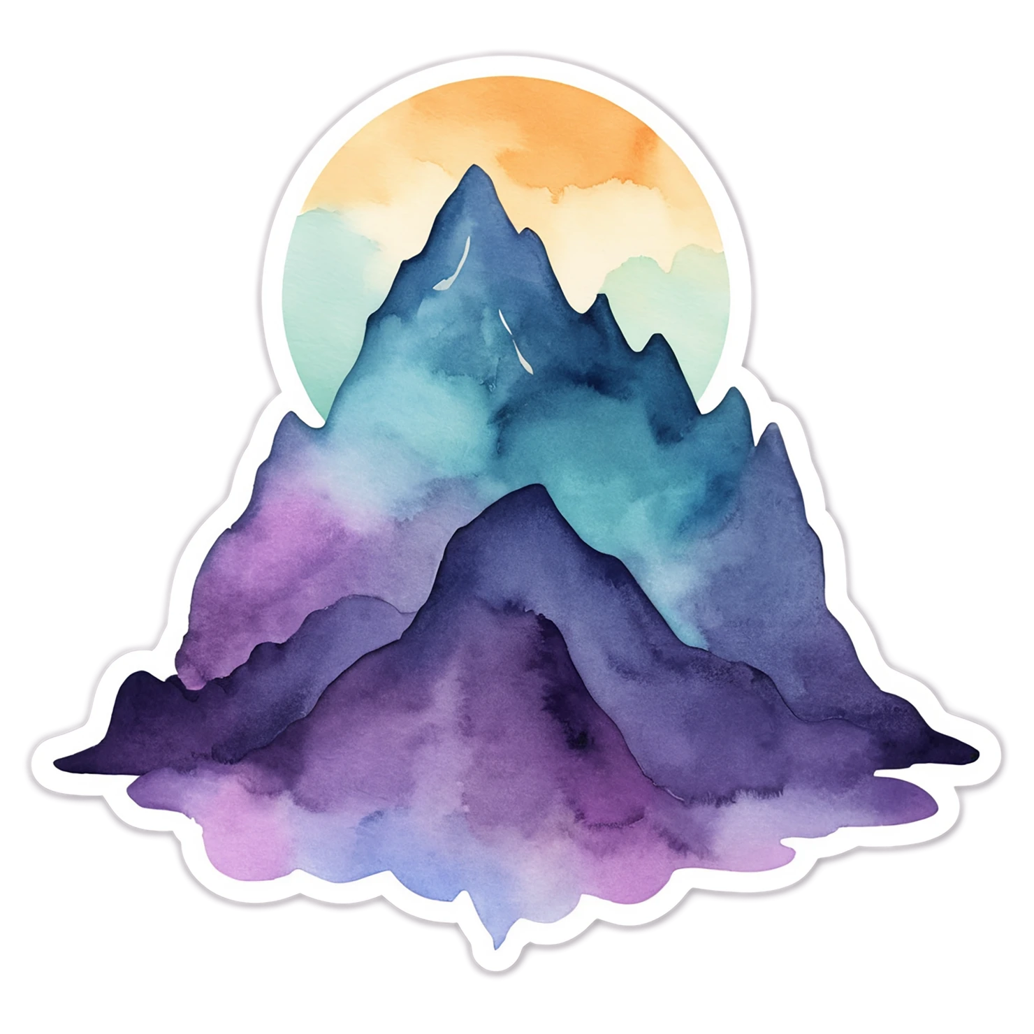 Mountain watercolor sticker isolated on transparent background #19602