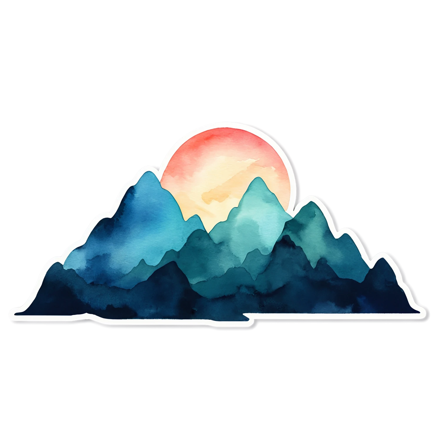 Mountain watercolor sticker isolated on transparent background #19604