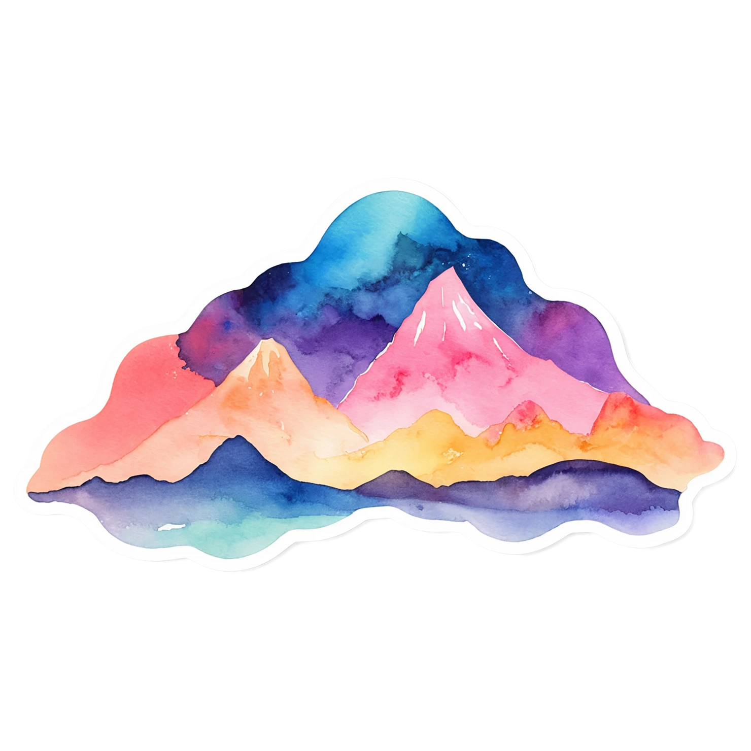 Mountain watercolor sticker isolated on transparent background #19608