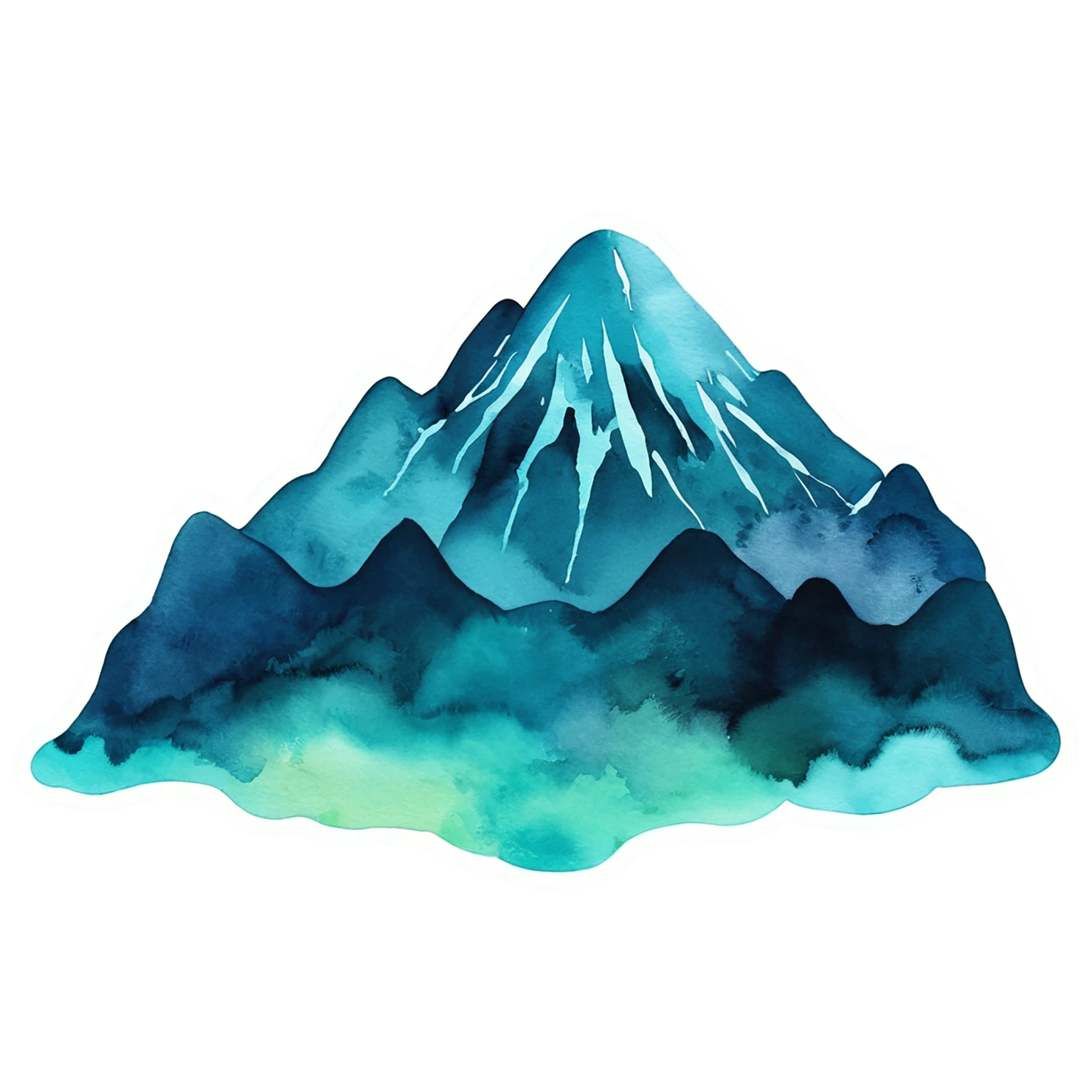 Mountain watercolor sticker isolated on transparent background #19612