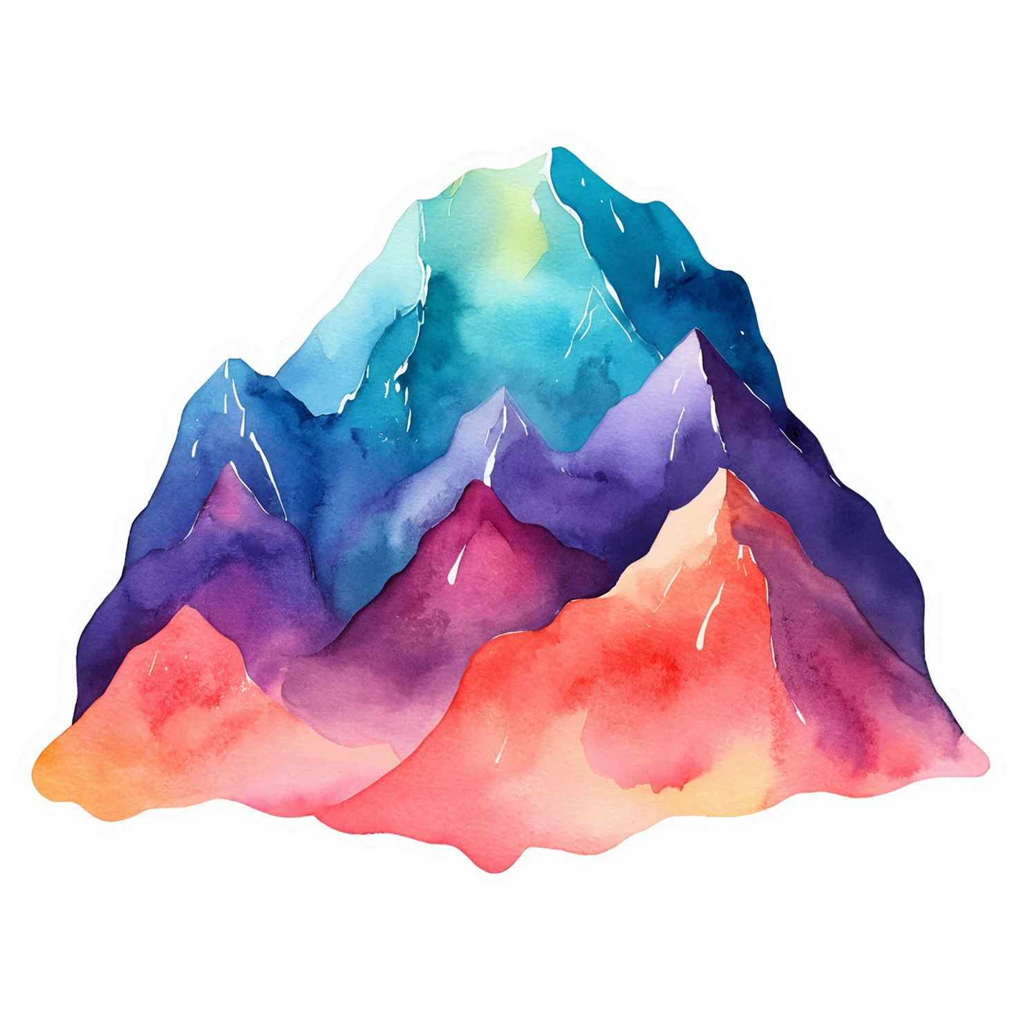 Mountain watercolor sticker isolated on transparent background #19613