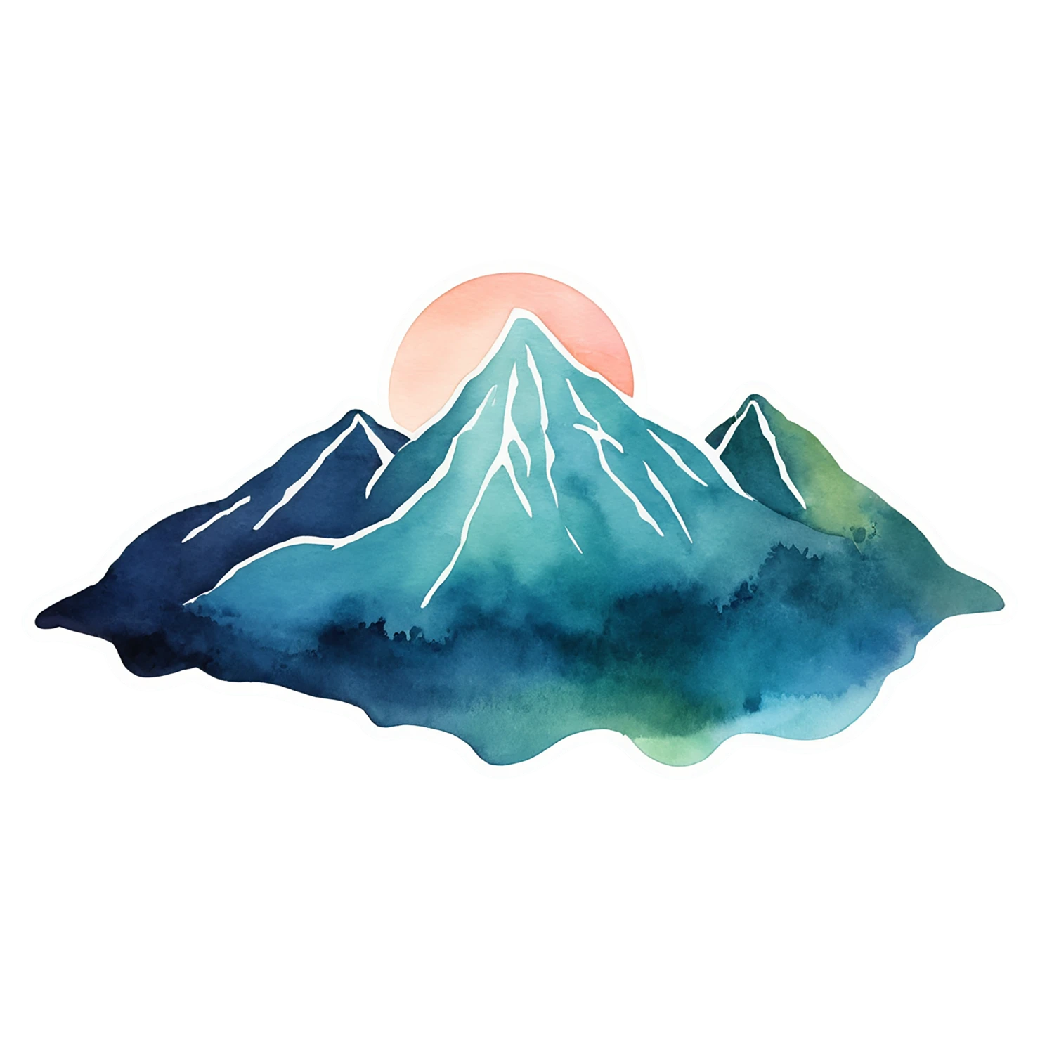 Mountain watercolor sticker isolated on transparent background #19622
