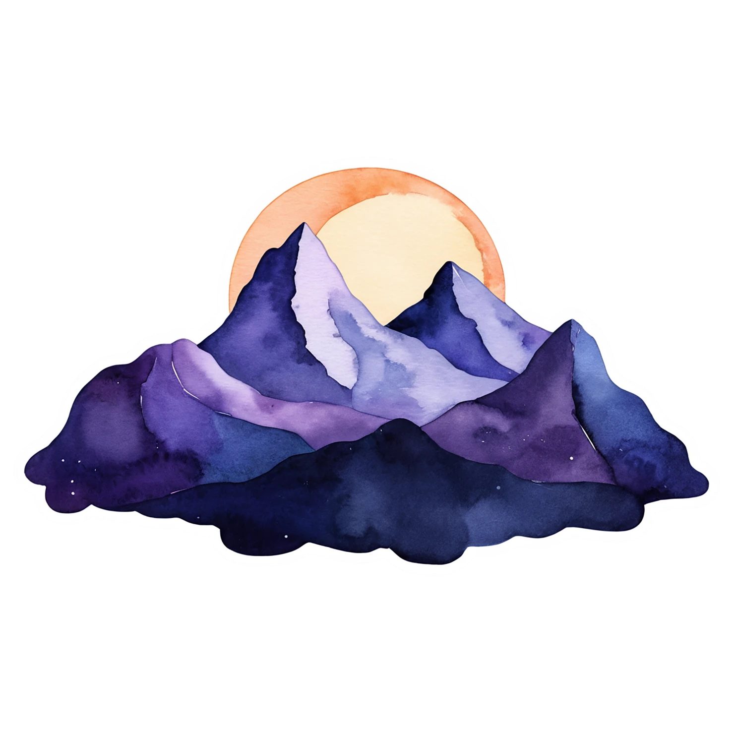 Mountain watercolor sticker isolated on transparent background #19624