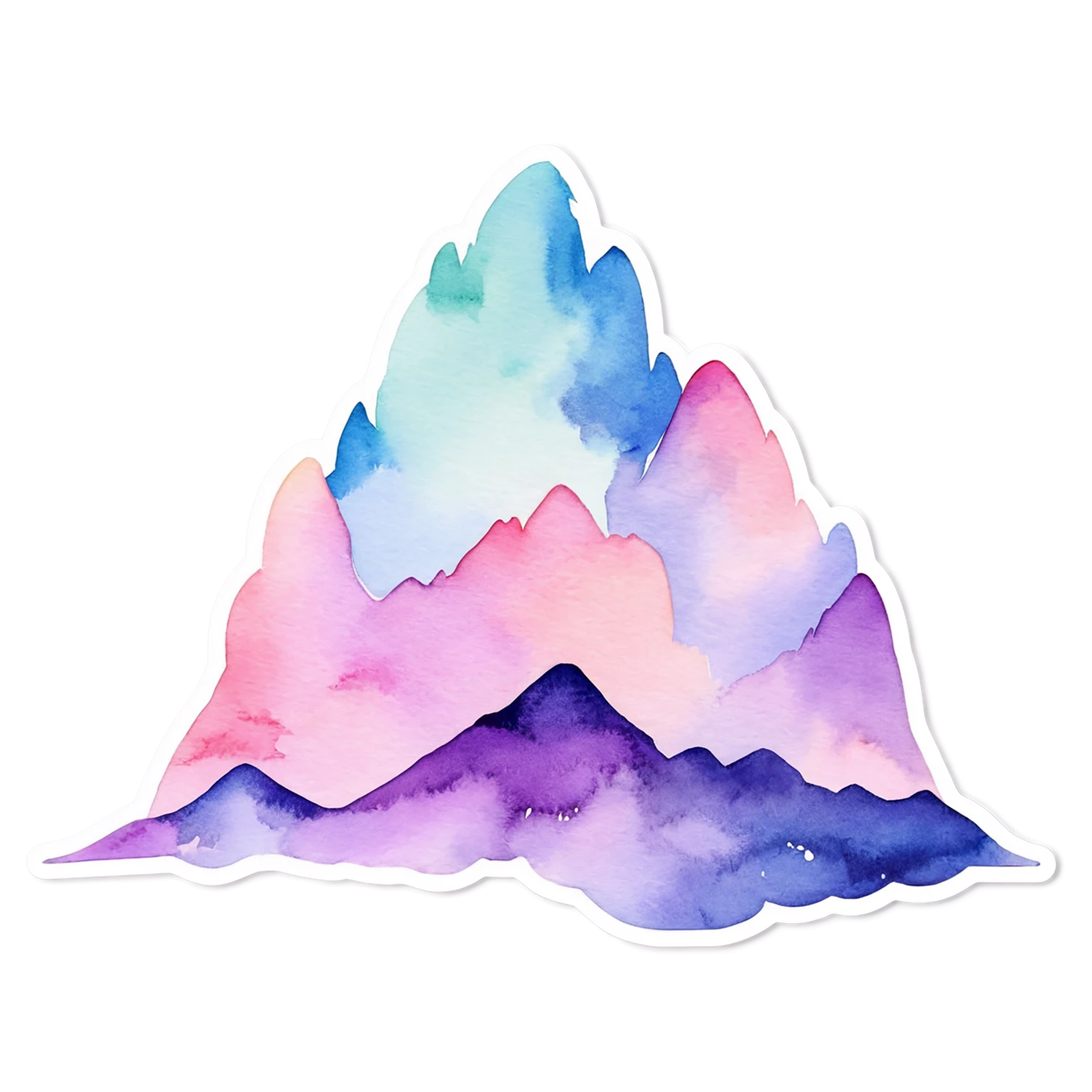 Mountain watercolor sticker isolated on transparent background #19625