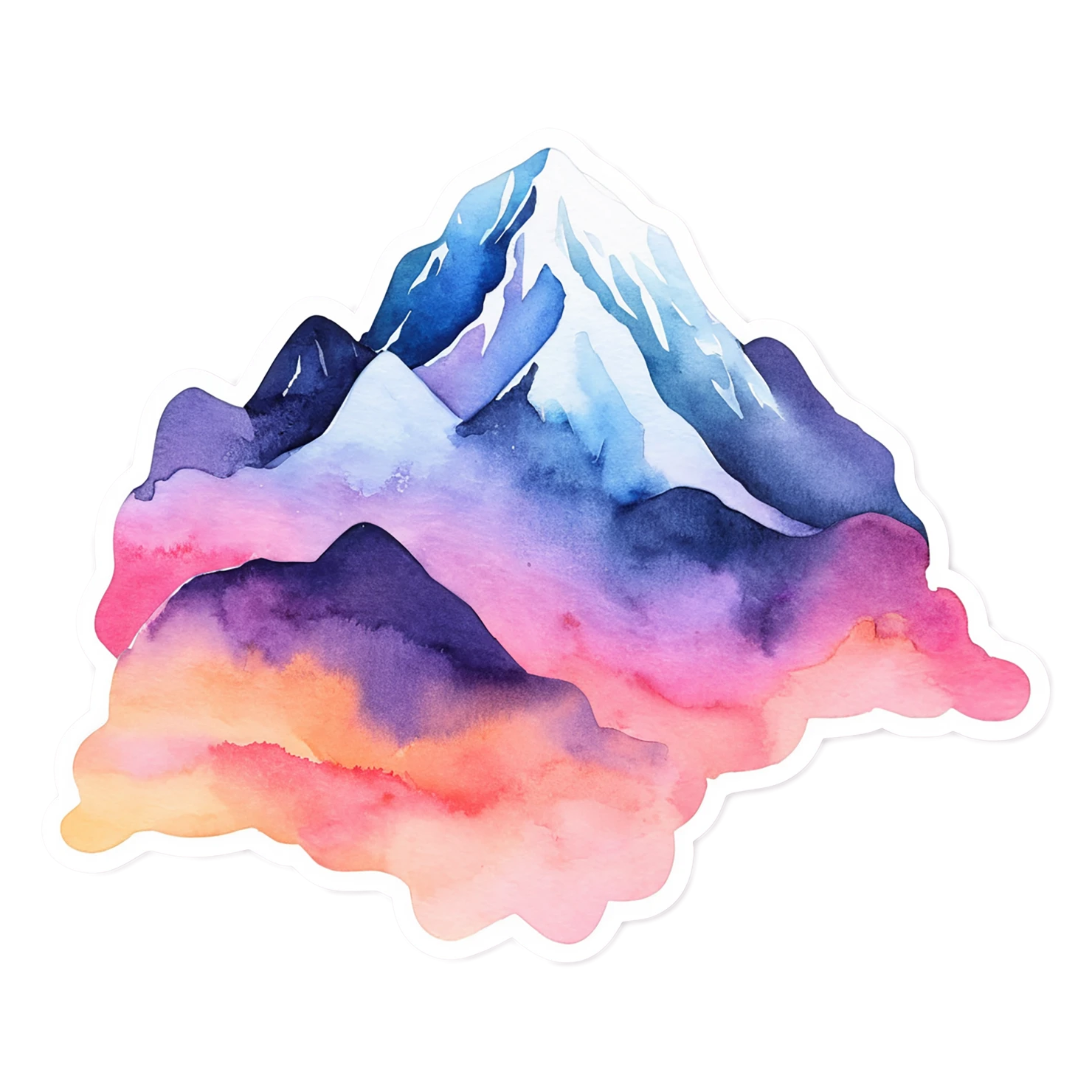 Mountain watercolor sticker isolated on transparent background #19628