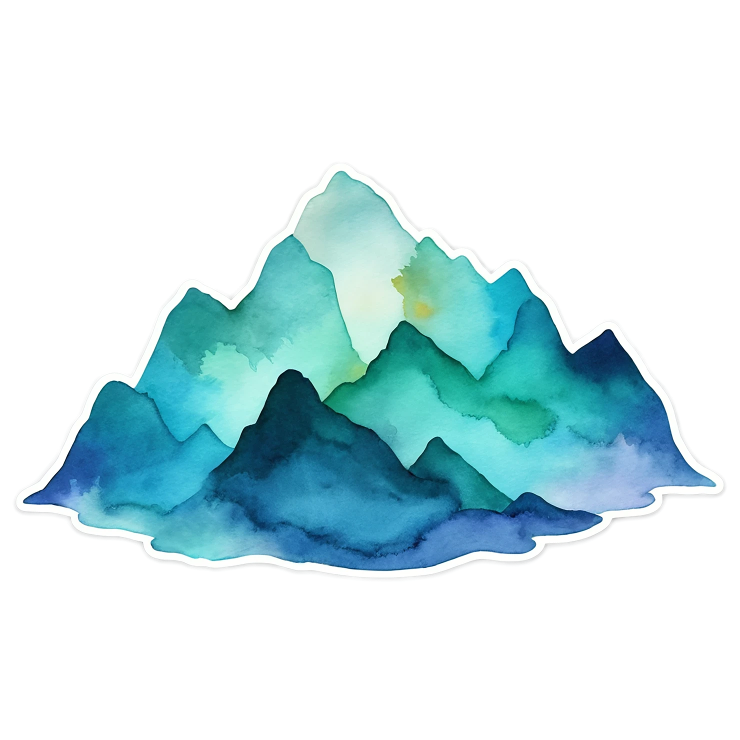 Mountain watercolor sticker isolated on transparent background #19634