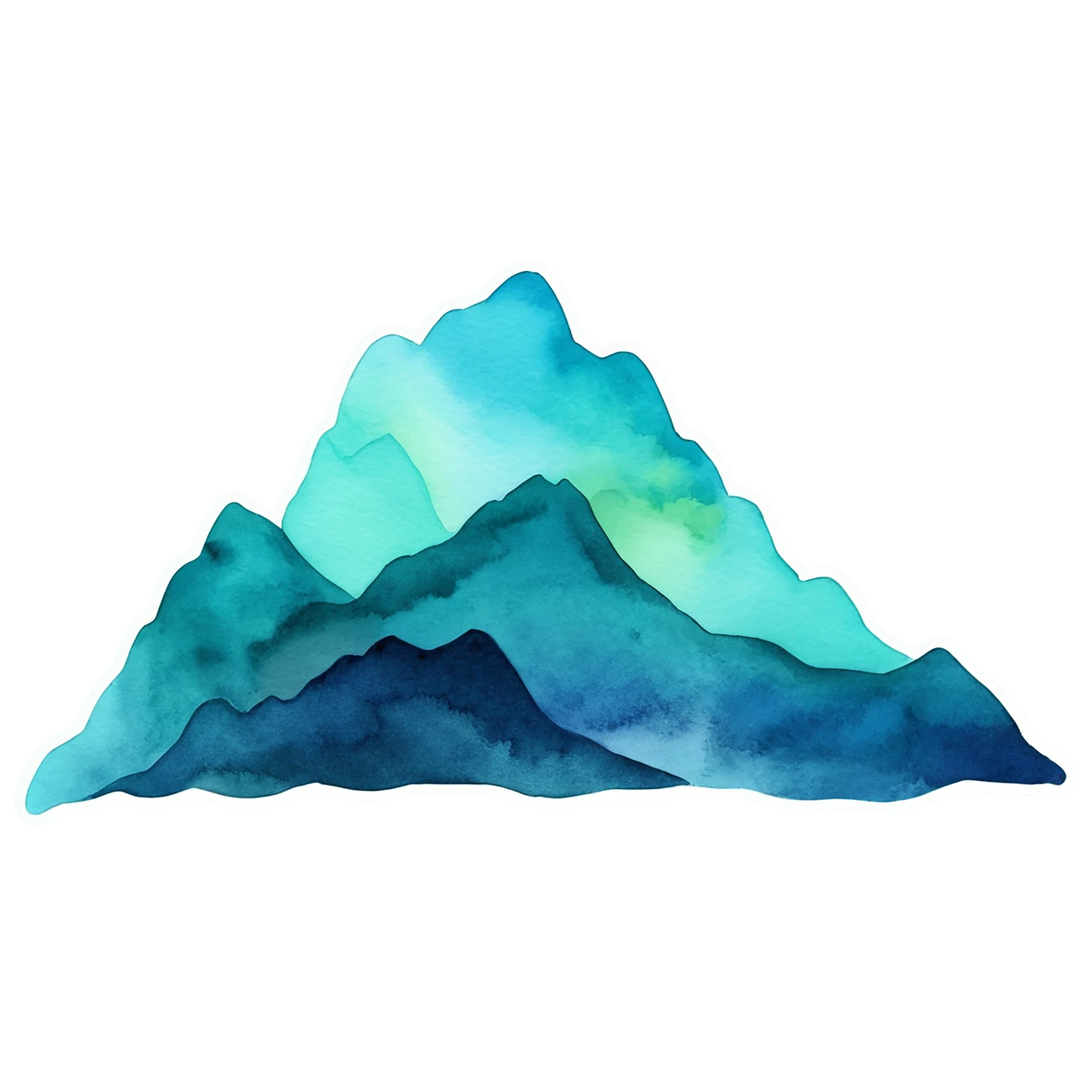 Mountain watercolor sticker isolated on transparent background #19635