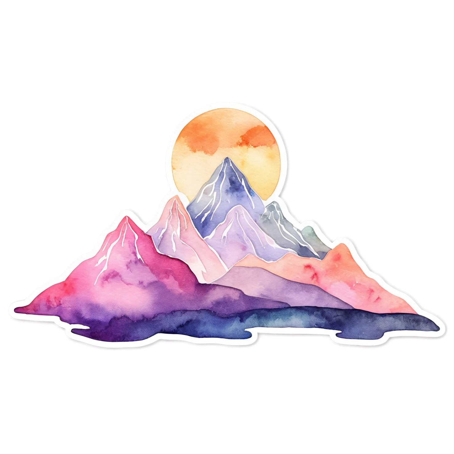 Mountain watercolor sticker isolated on transparent background #19639