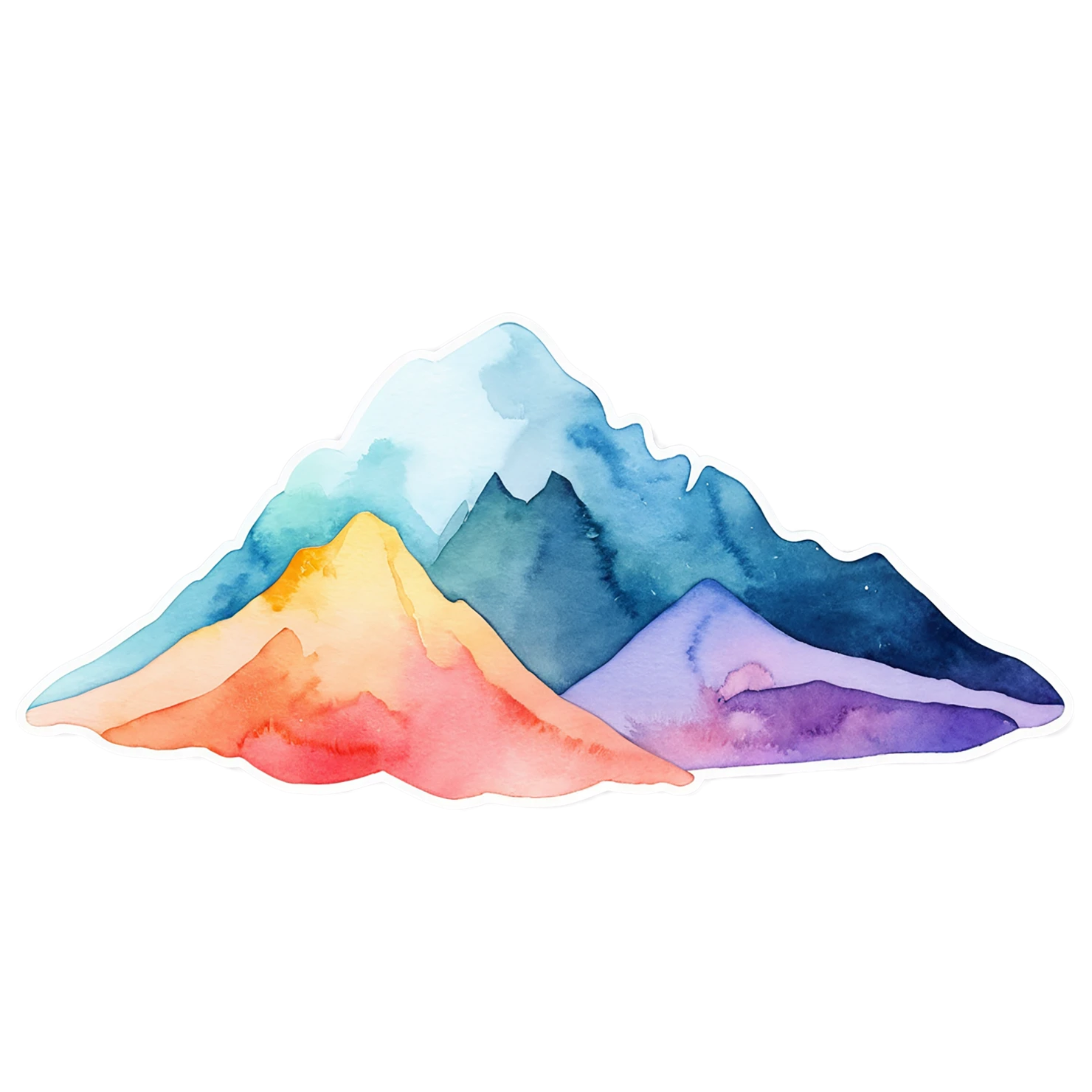 Mountain watercolor sticker isolated on transparent background #19646