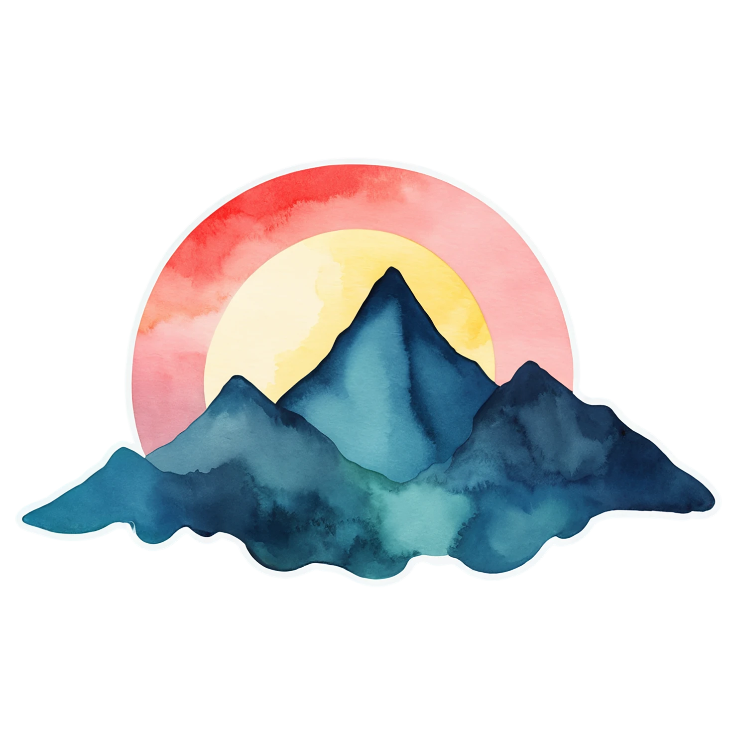 Mountain watercolor sticker isolated on transparent background #19648