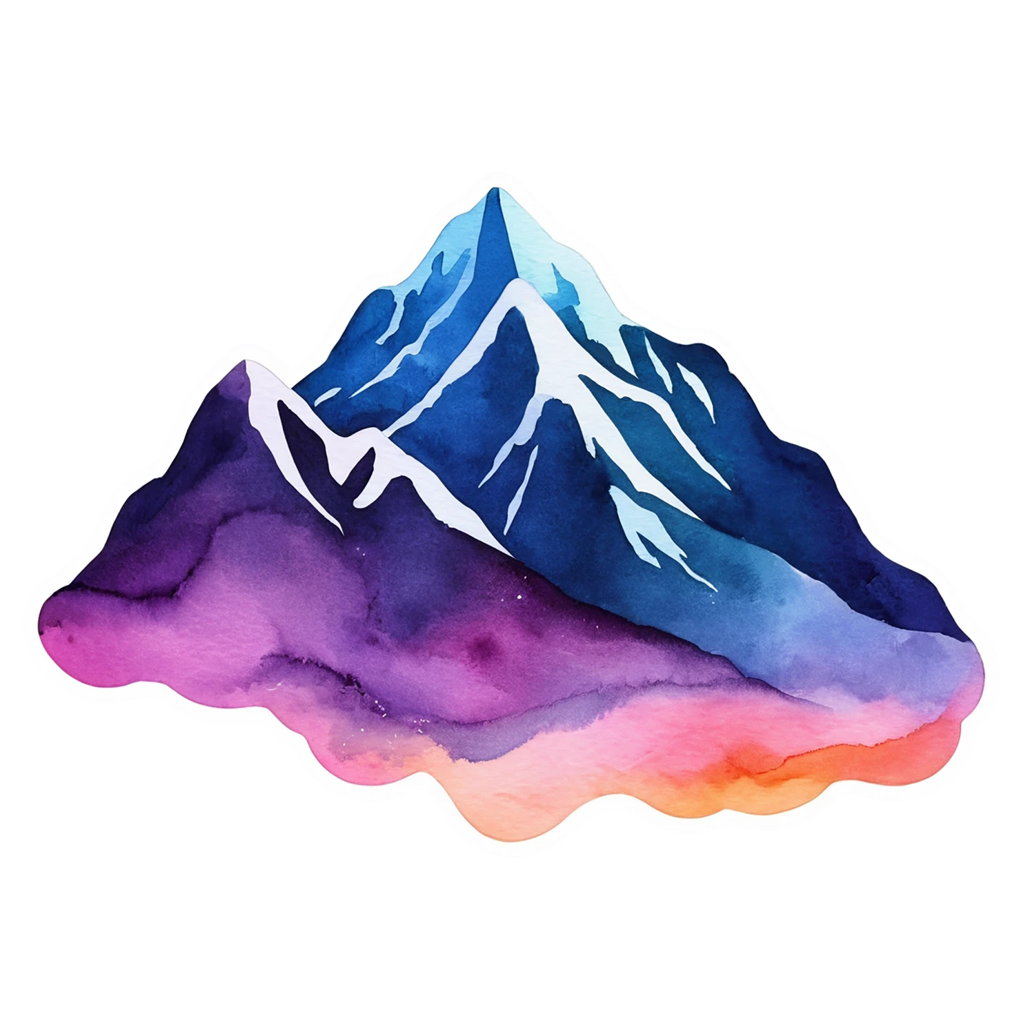 Mountain watercolor sticker isolated on transparent background #19649