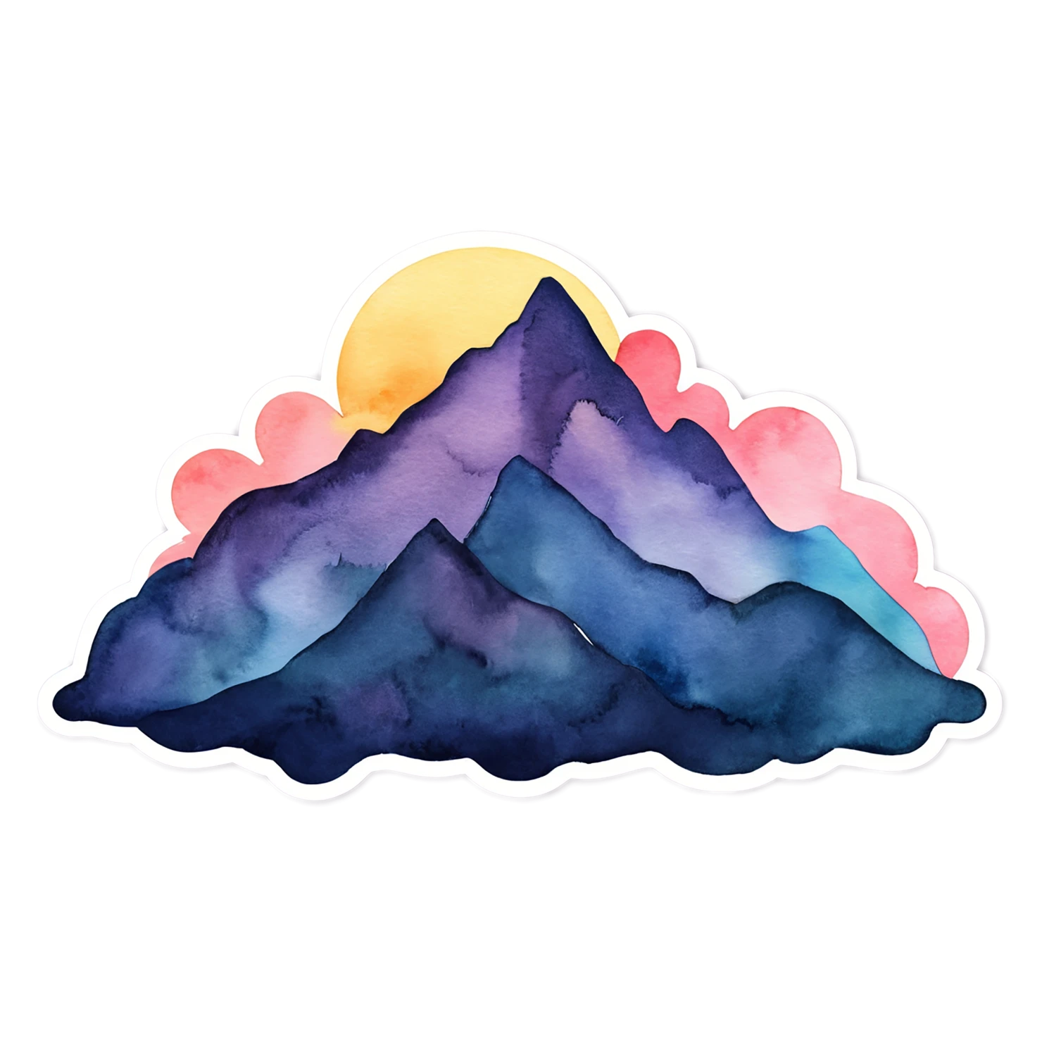 Mountain watercolor sticker isolated on transparent background #19653