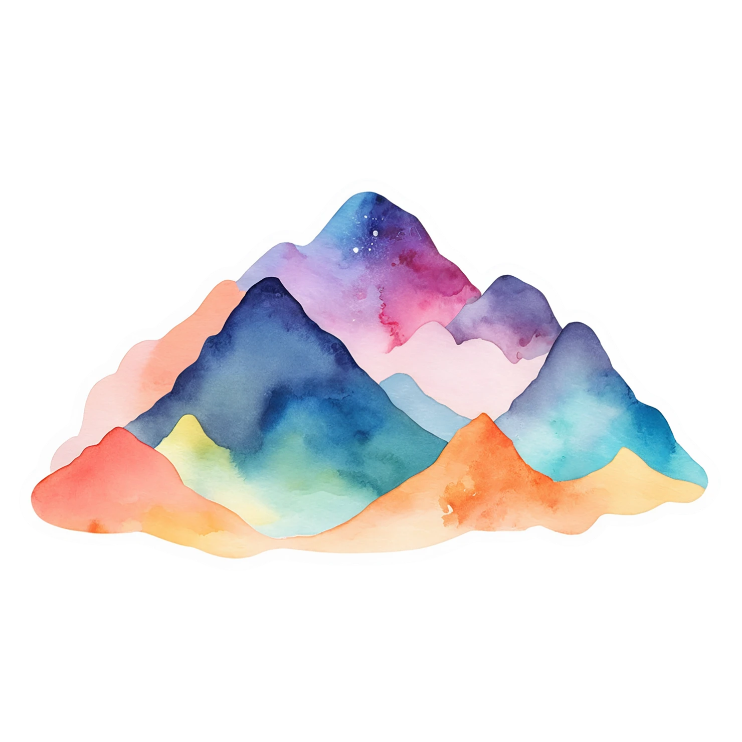 Mountain watercolor sticker isolated on transparent background #19654
