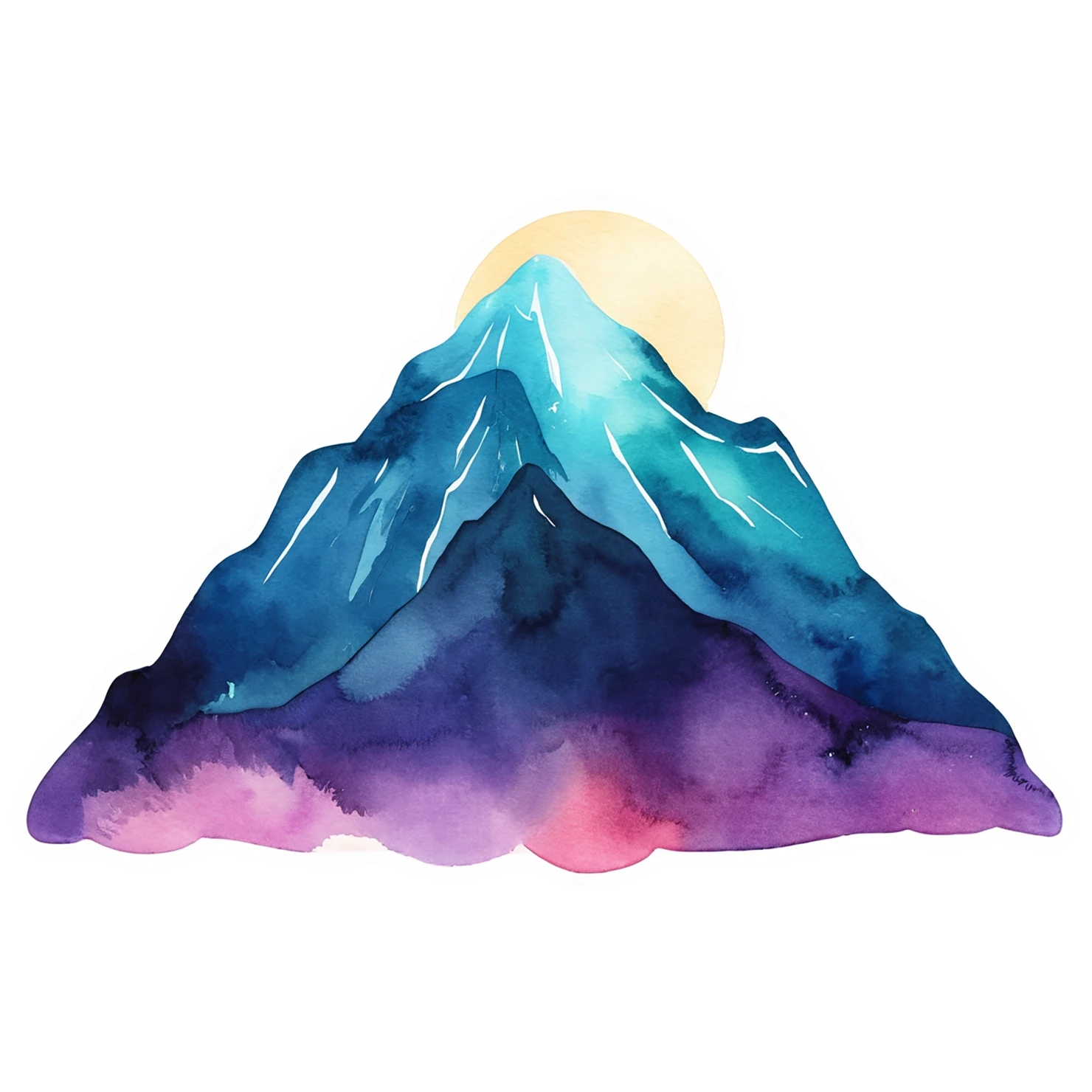 Mountain watercolor sticker isolated on transparent background #19663