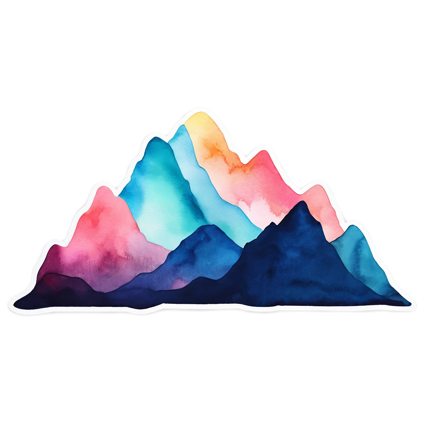 Mountain watercolor sticker isolated on transparent background #19665