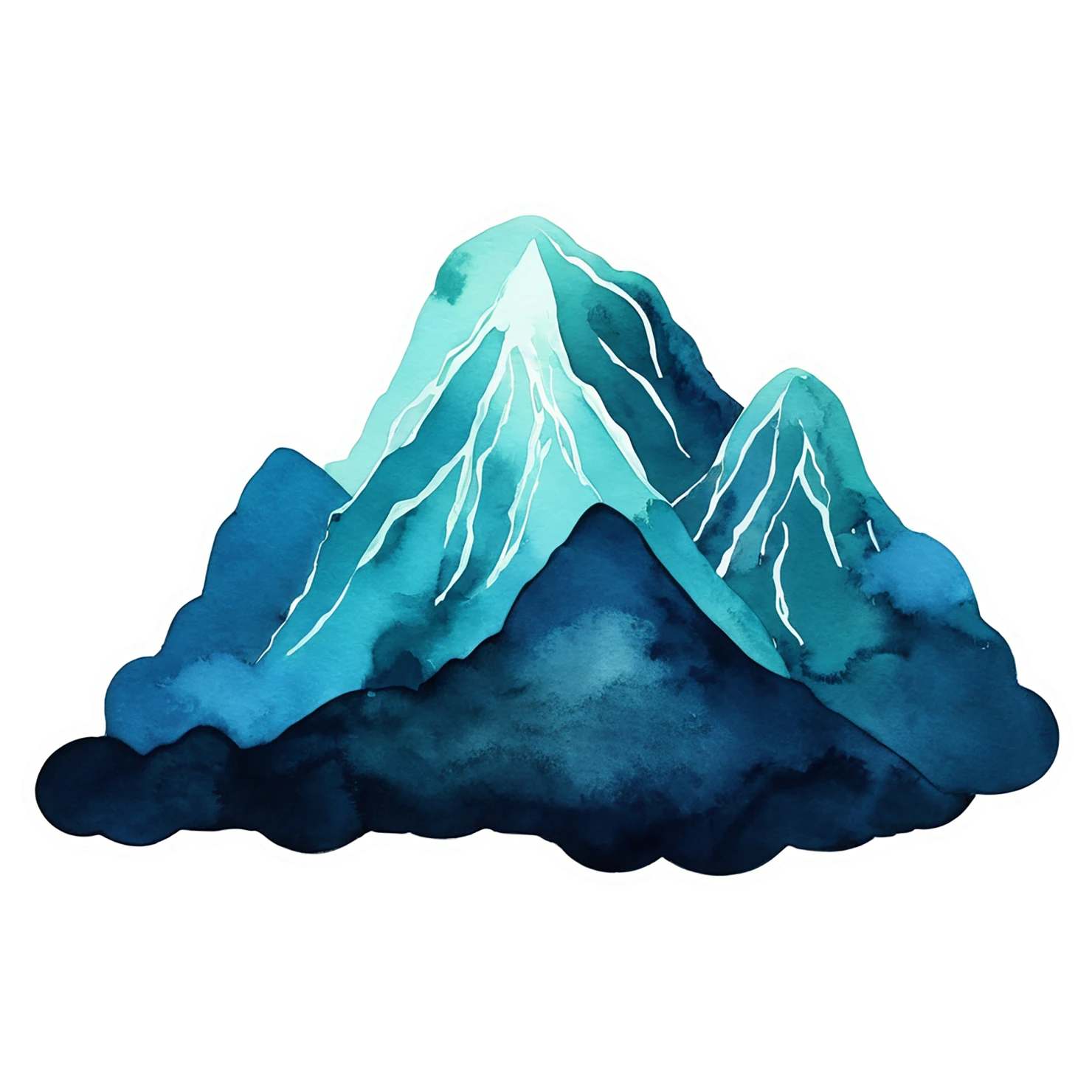 Mountain watercolor sticker isolated on transparent background #19669