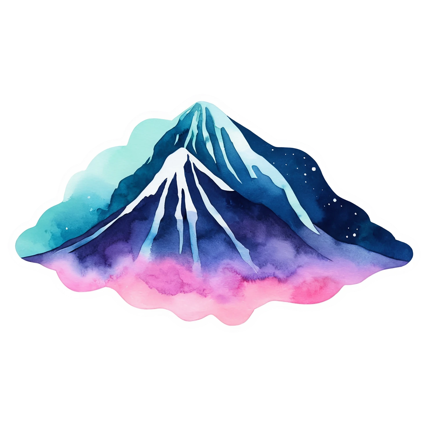 Mountain watercolor sticker isolated on transparent background #19670
