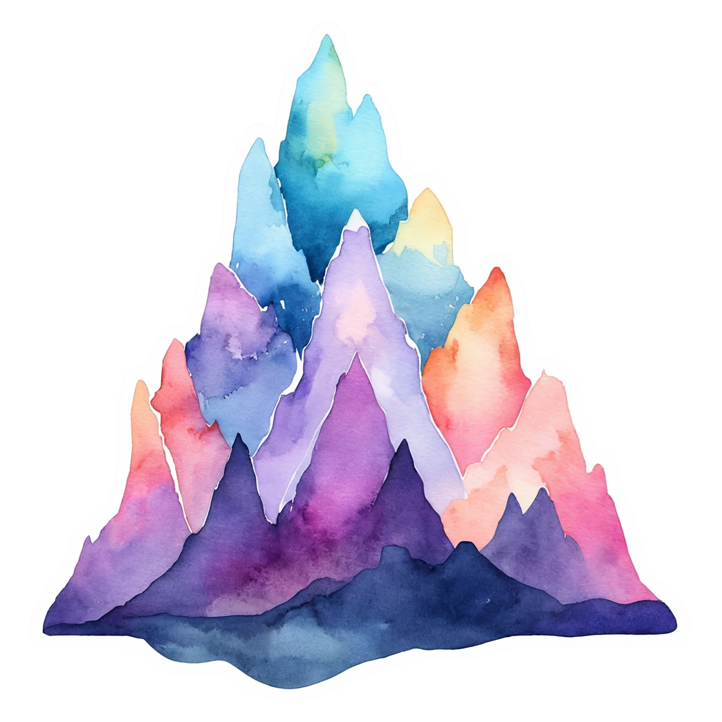 Mountain watercolor sticker isolated on transparent background #19677