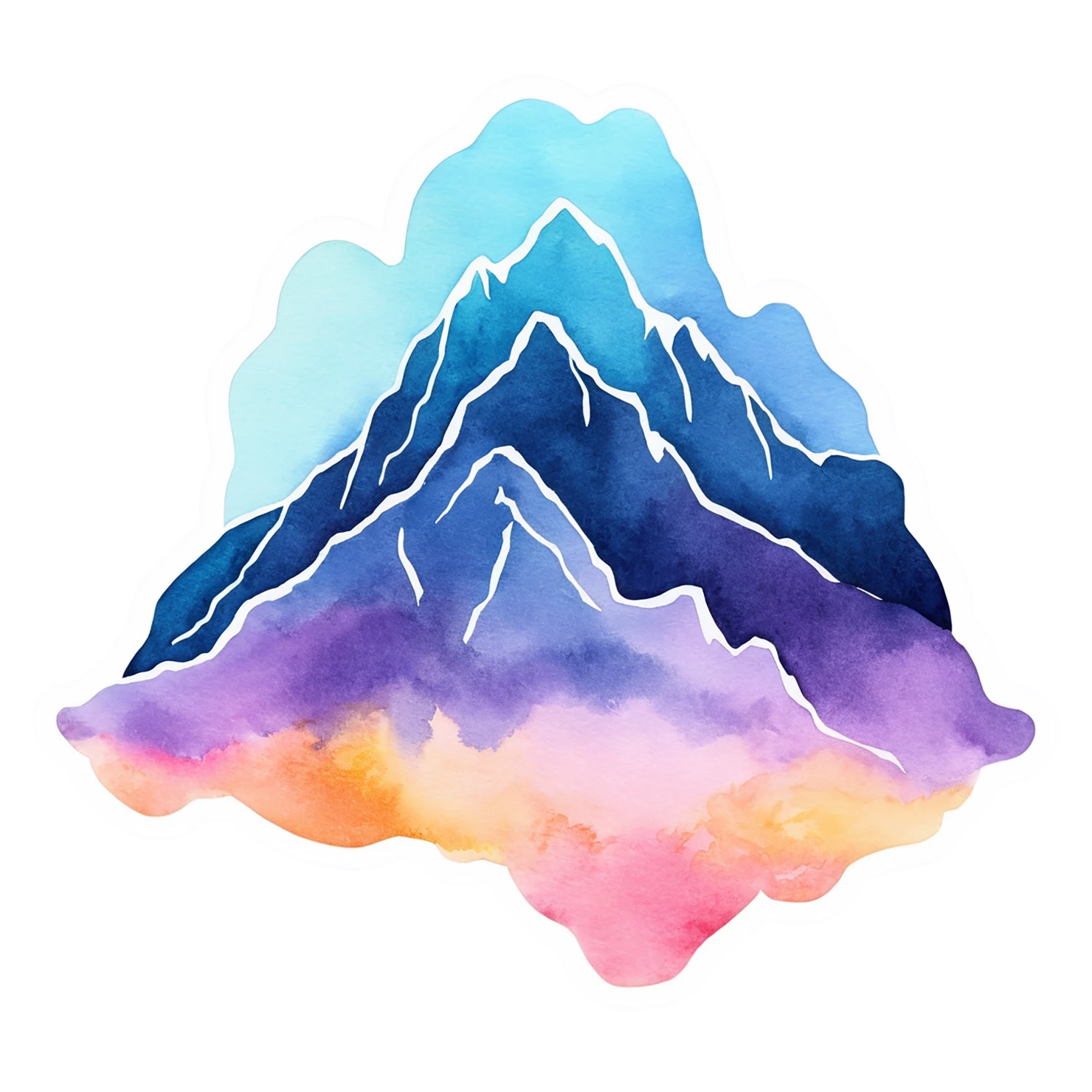 Mountain watercolor sticker isolated on transparent background #19678