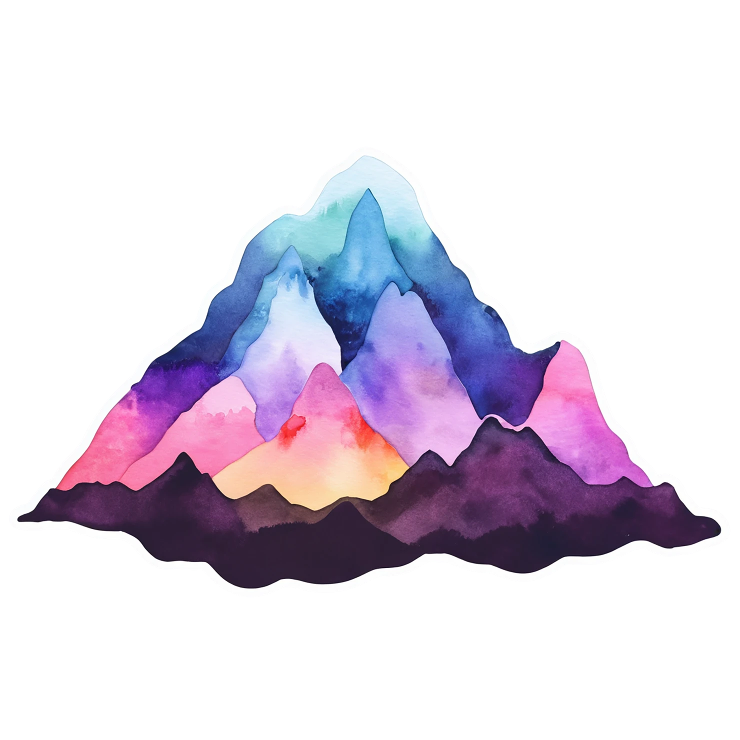 Mountain watercolor sticker isolated on transparent background #19679