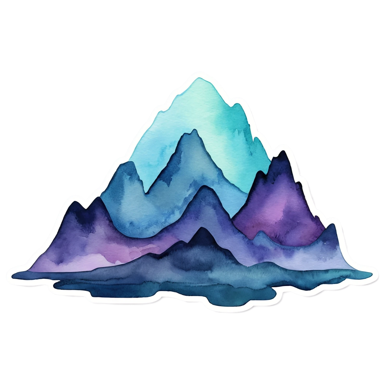 Mountain watercolor sticker isolated on transparent background #19680