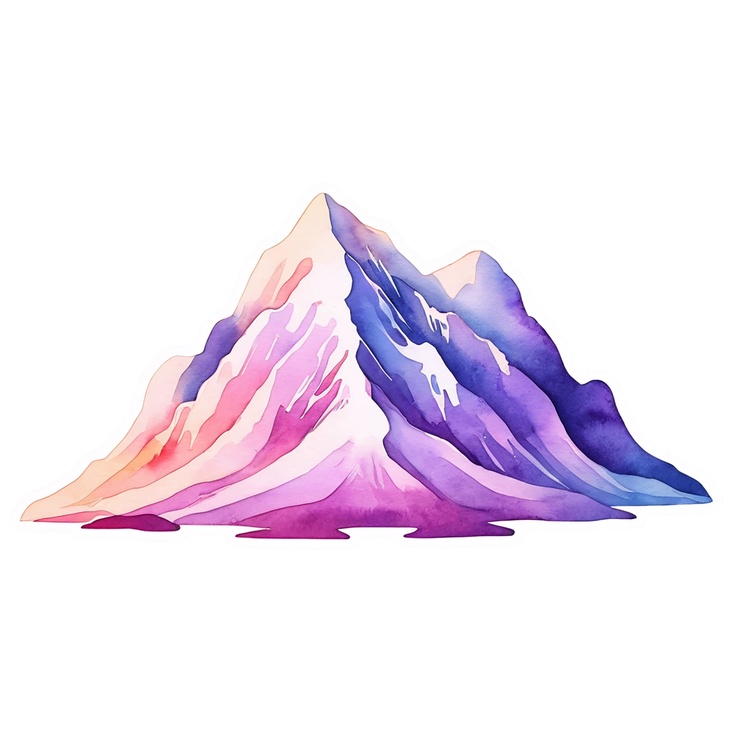 Mountain watercolor sticker isolated on transparent background #19682