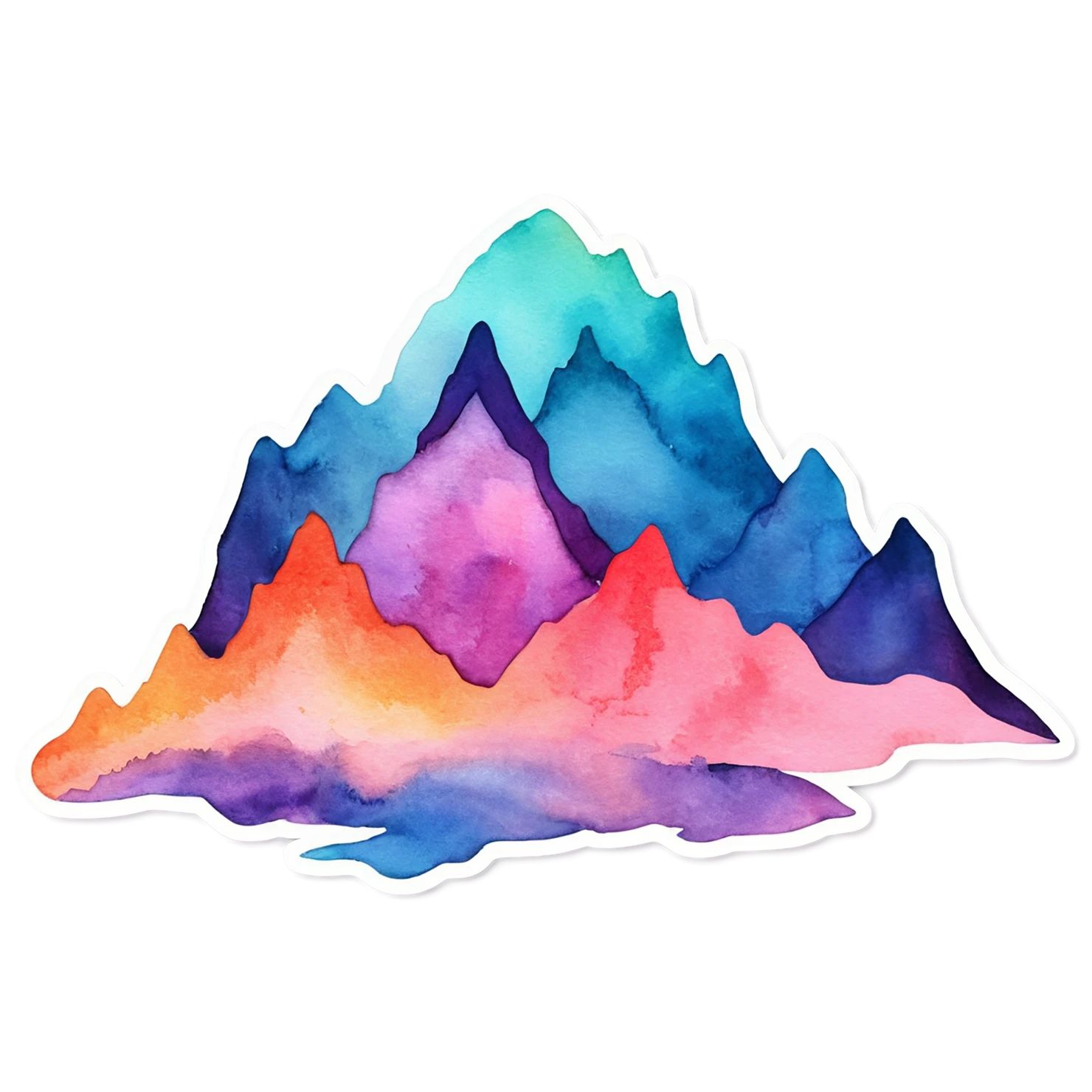 Mountain watercolor sticker isolated on transparent background #19685