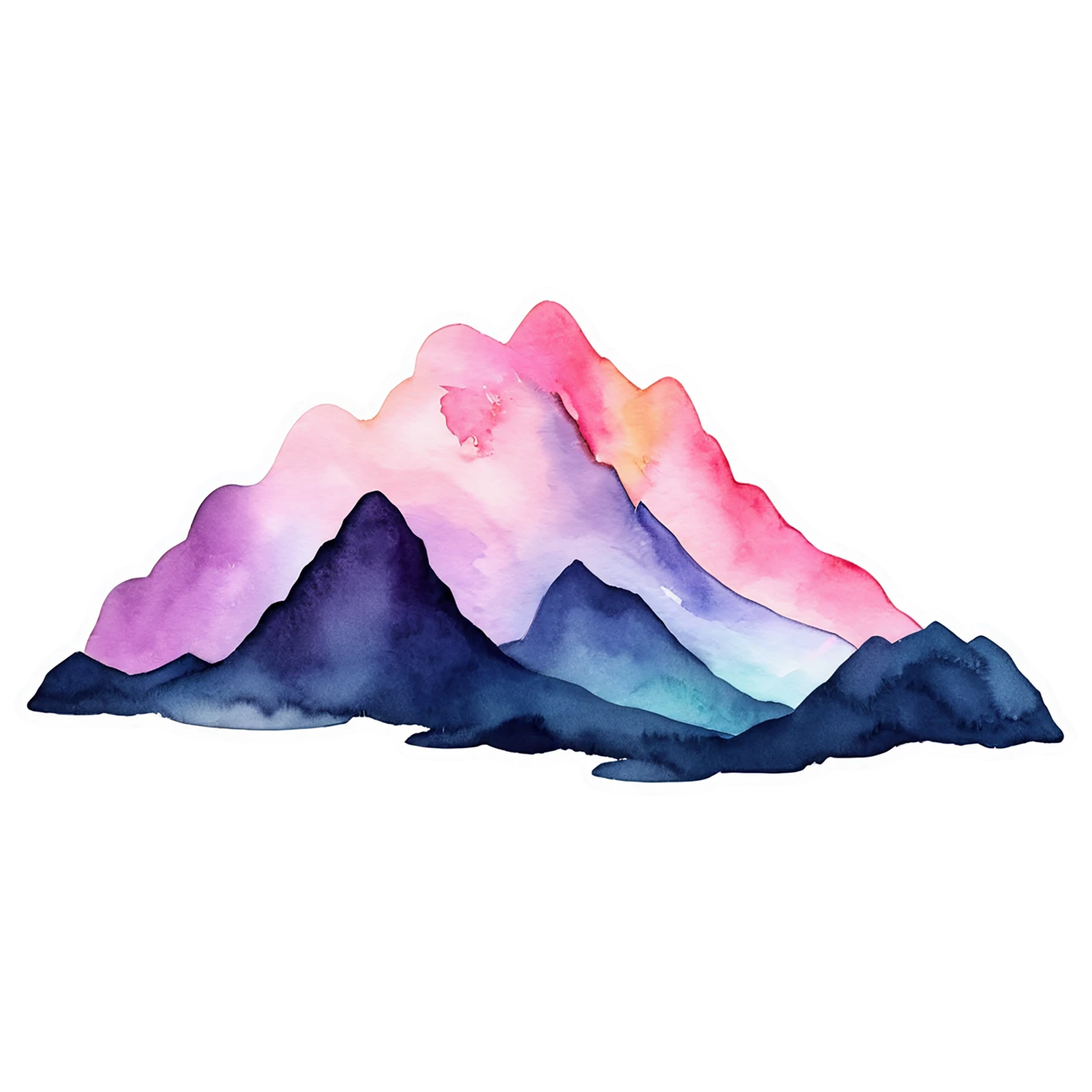 Mountain watercolor sticker isolated on transparent background #19688