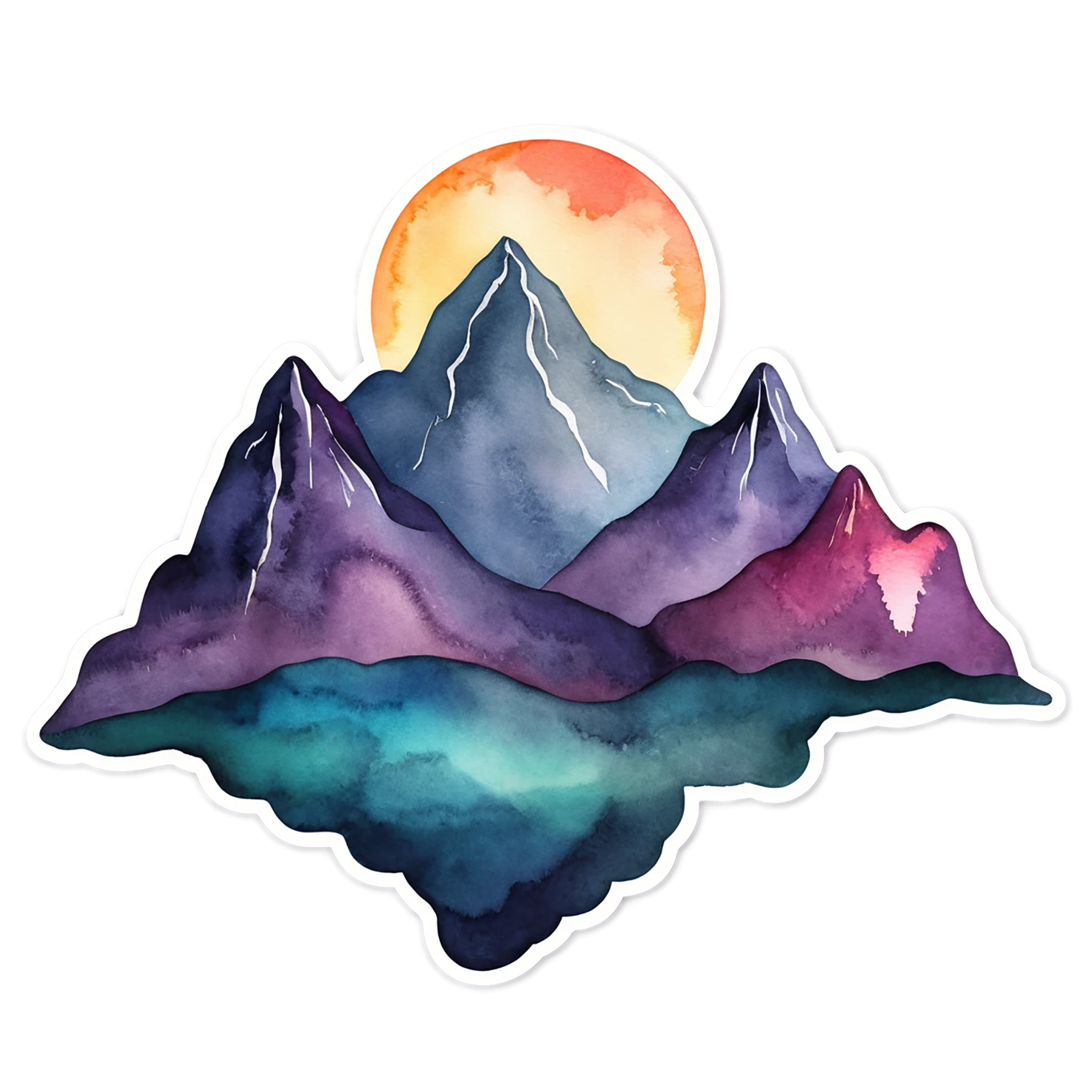 Mountain watercolor sticker isolated on transparent background #19692