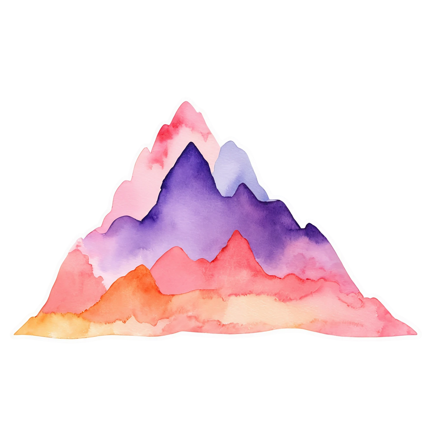 Mountain watercolor sticker isolated on transparent background #19693