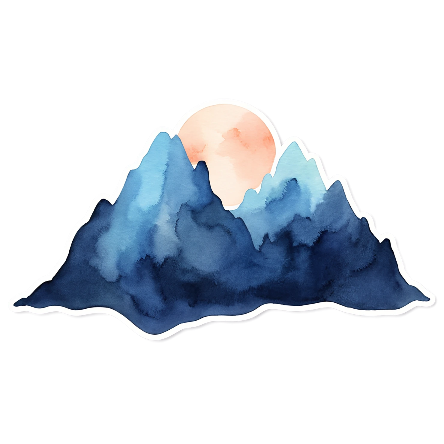 Mountain watercolor sticker isolated on transparent background #19695