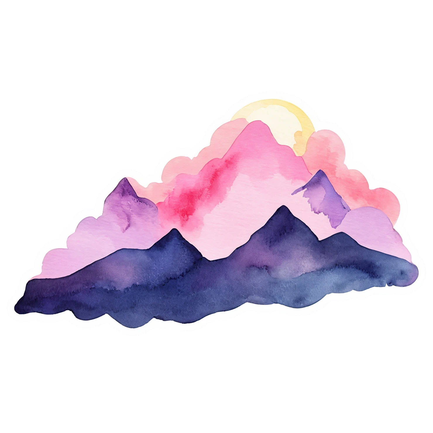 Mountain watercolor sticker isolated on transparent background #19697