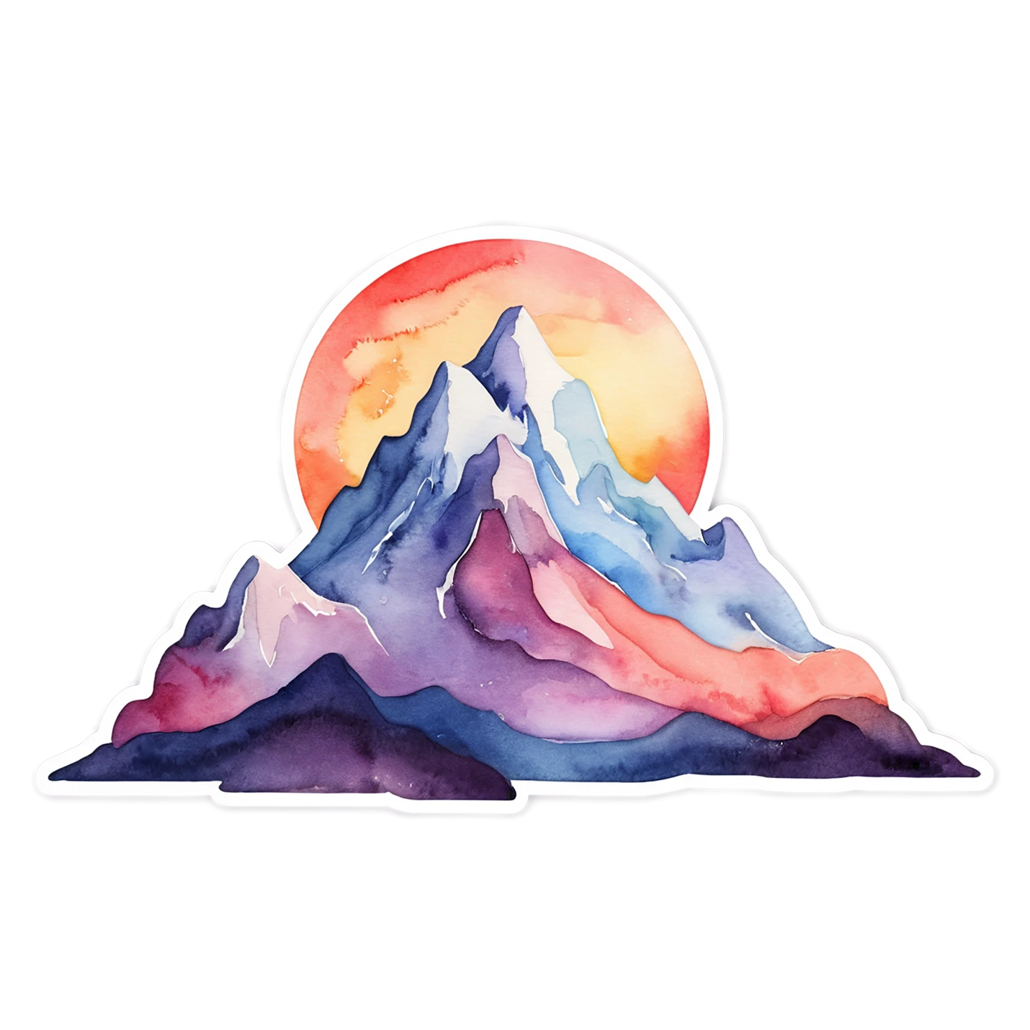 Mountain watercolor sticker isolated on transparent background #19700