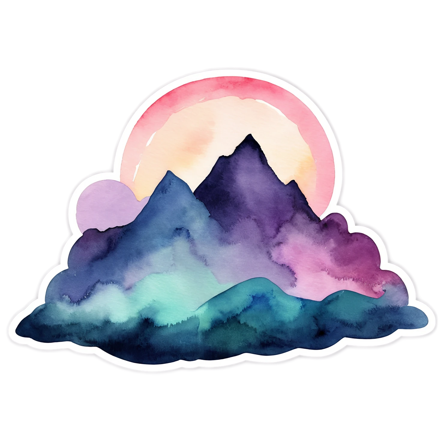 Mountain watercolor sticker isolated on transparent background #19701