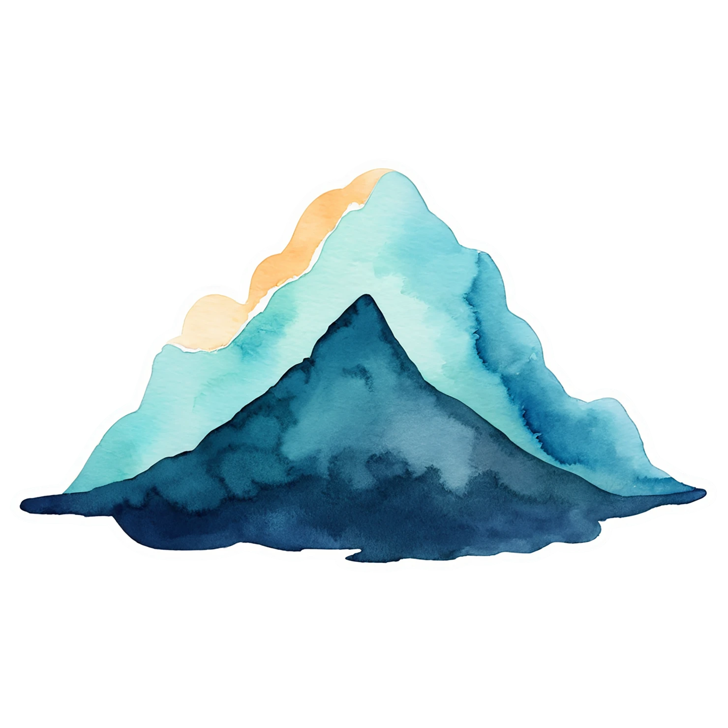 Mountain watercolor sticker isolated on transparent background #19703