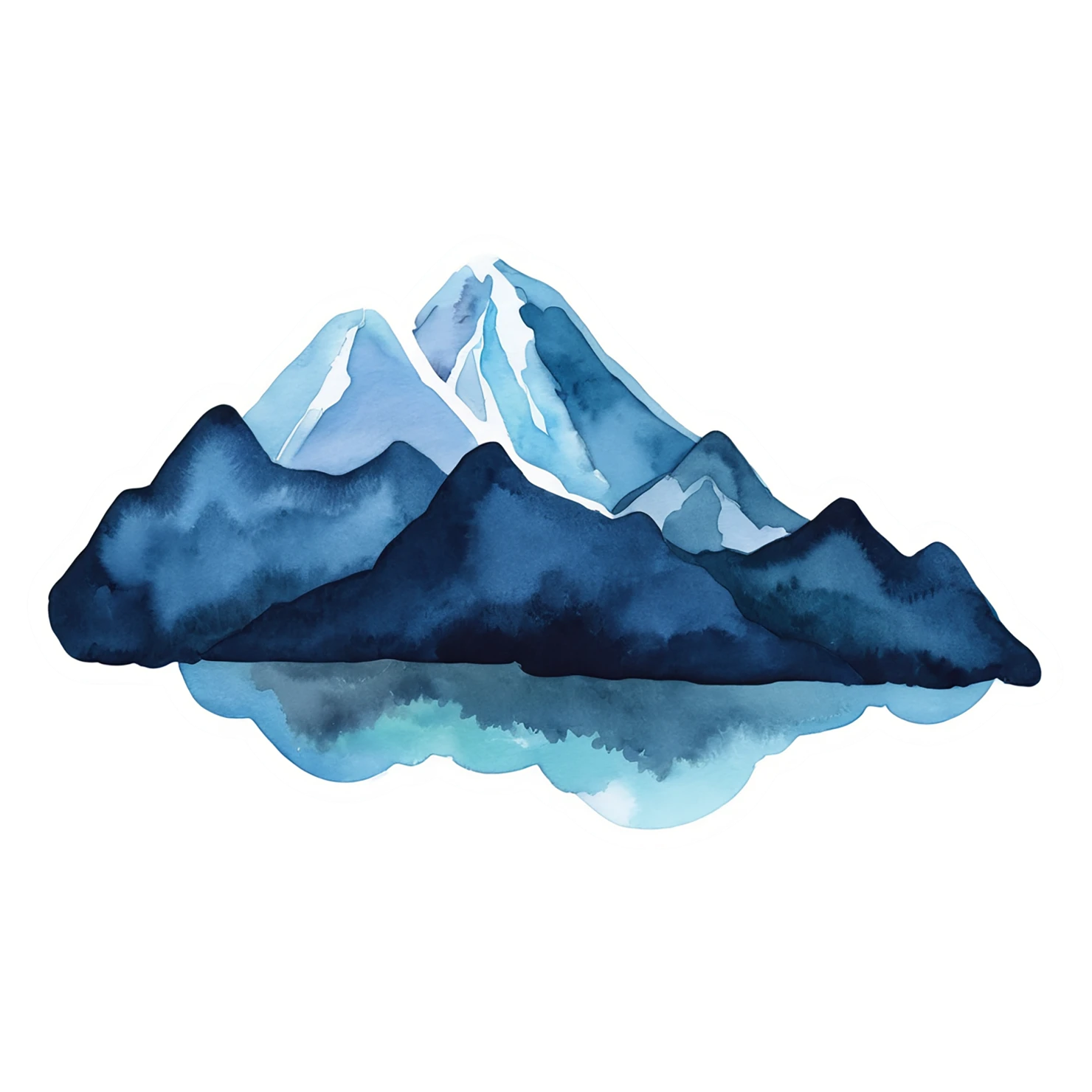 Mountain watercolor sticker isolated on transparent background #19709