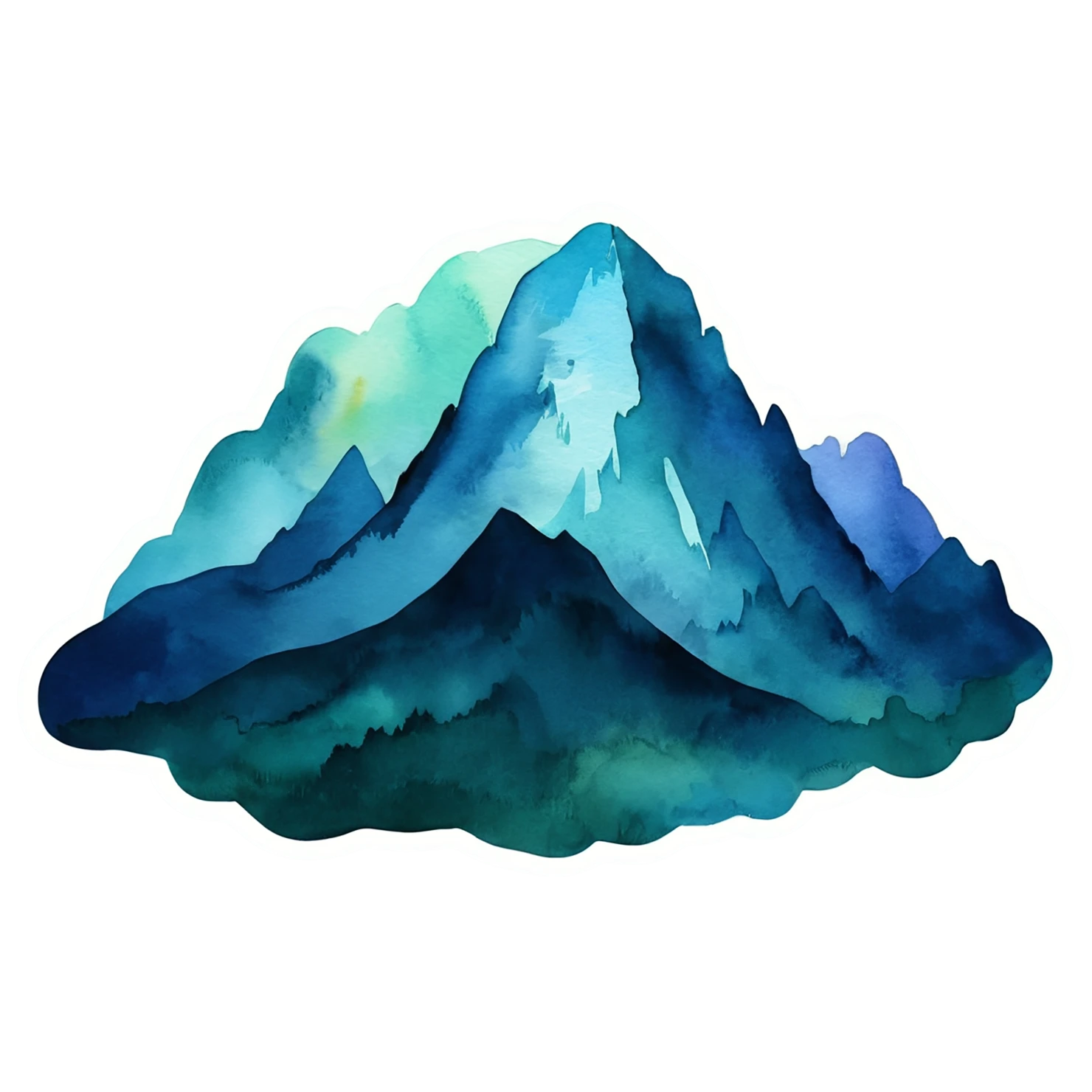 Mountain watercolor sticker isolated on transparent background #19711