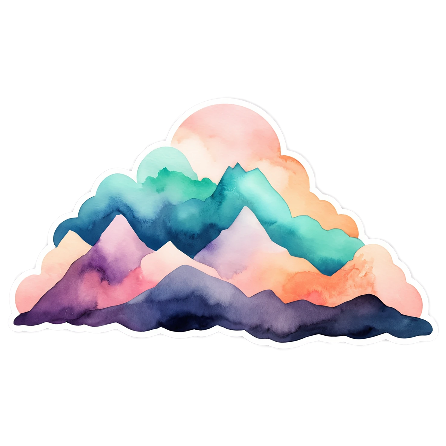 Mountain watercolor sticker isolated on transparent background #19714