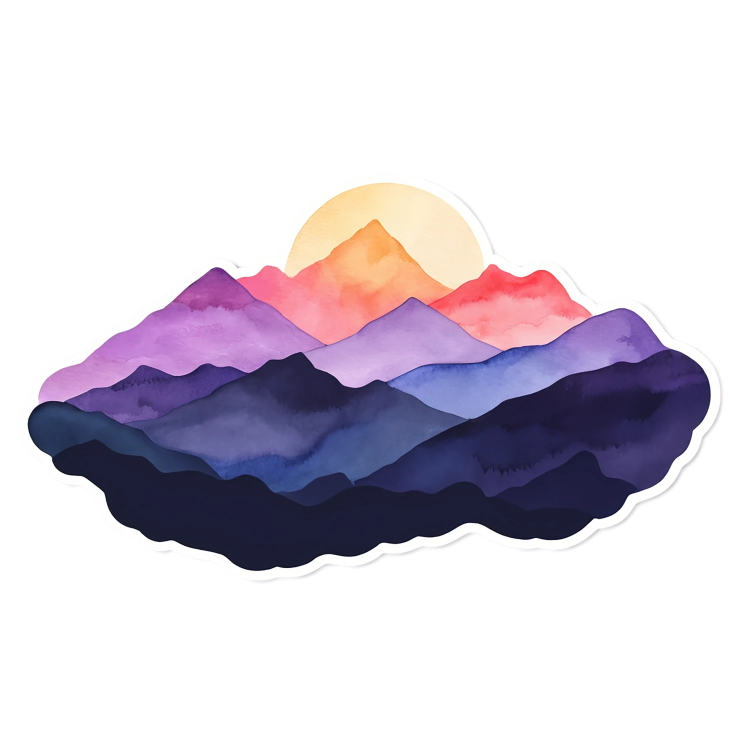 Mountain watercolor sticker isolated on transparent background #19716