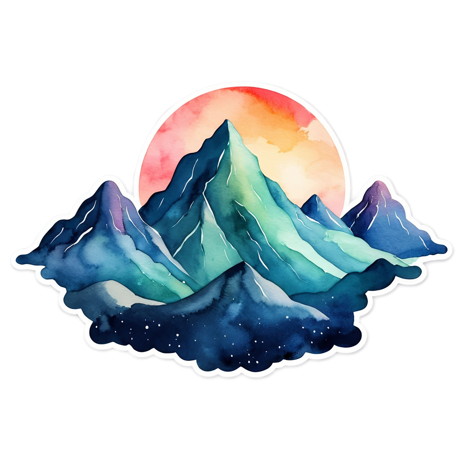 Mountain watercolor sticker isolated on transparent background #19718