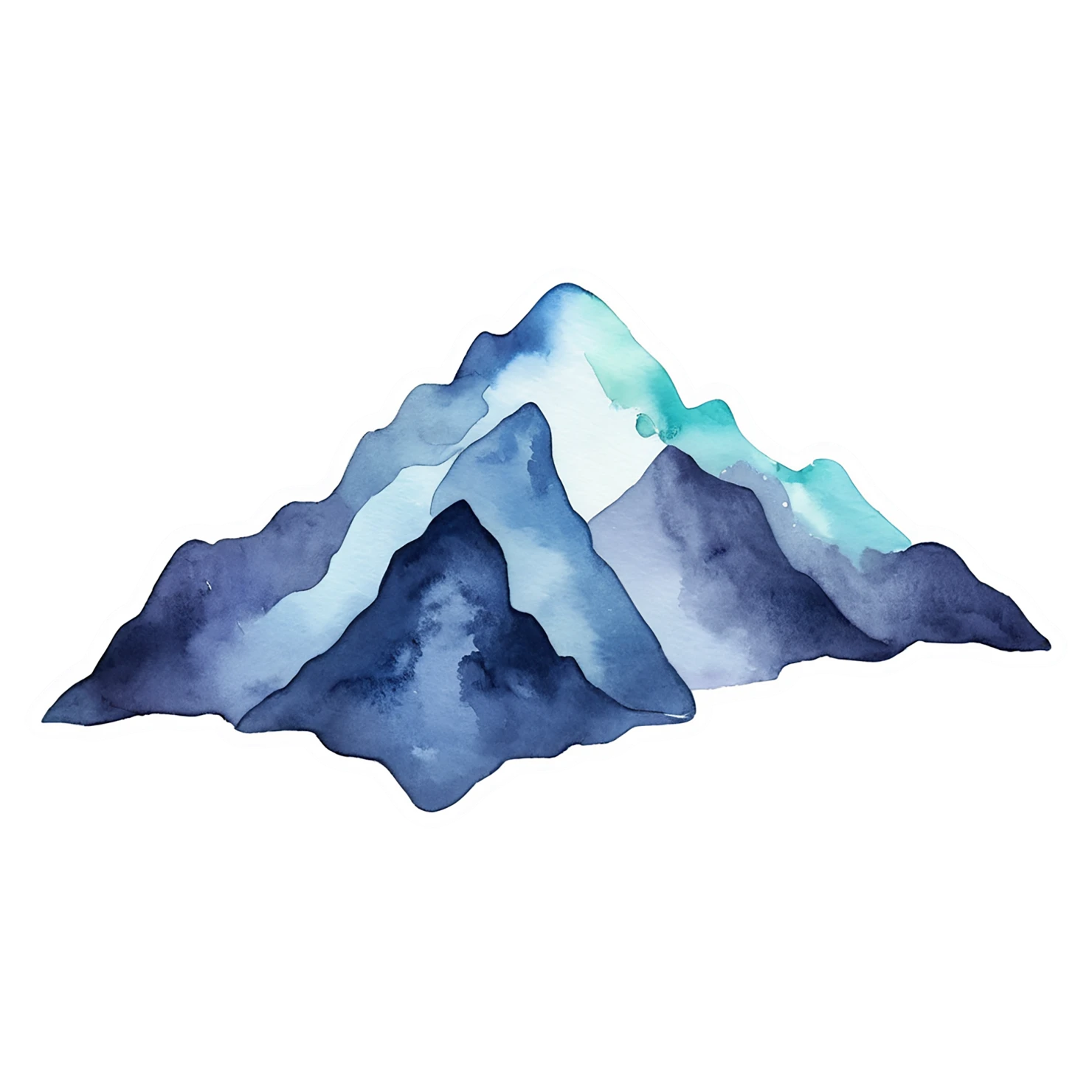 Mountain watercolor sticker isolated on transparent background #19719
