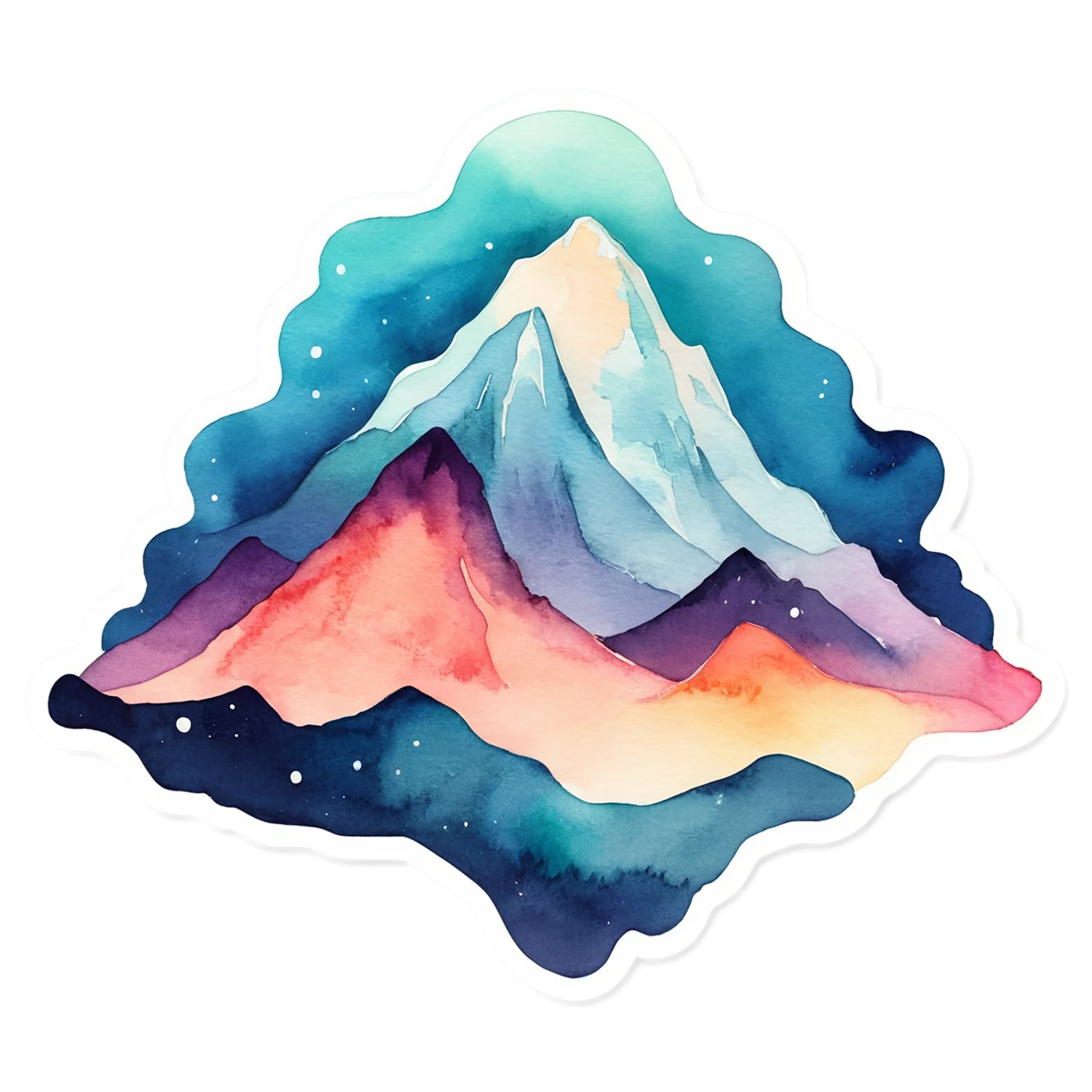 Mountain watercolor sticker isolated on transparent background #19728