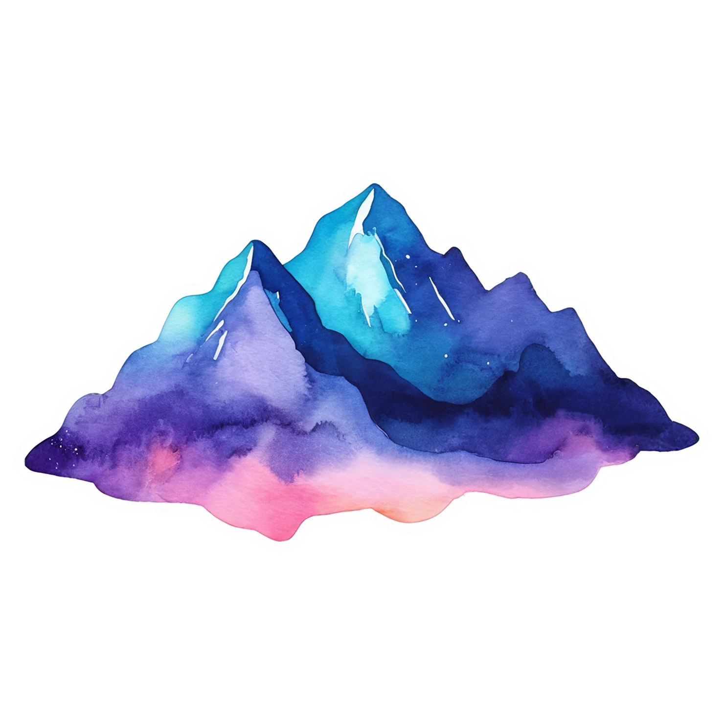 Mountain watercolor sticker isolated on transparent background #19732