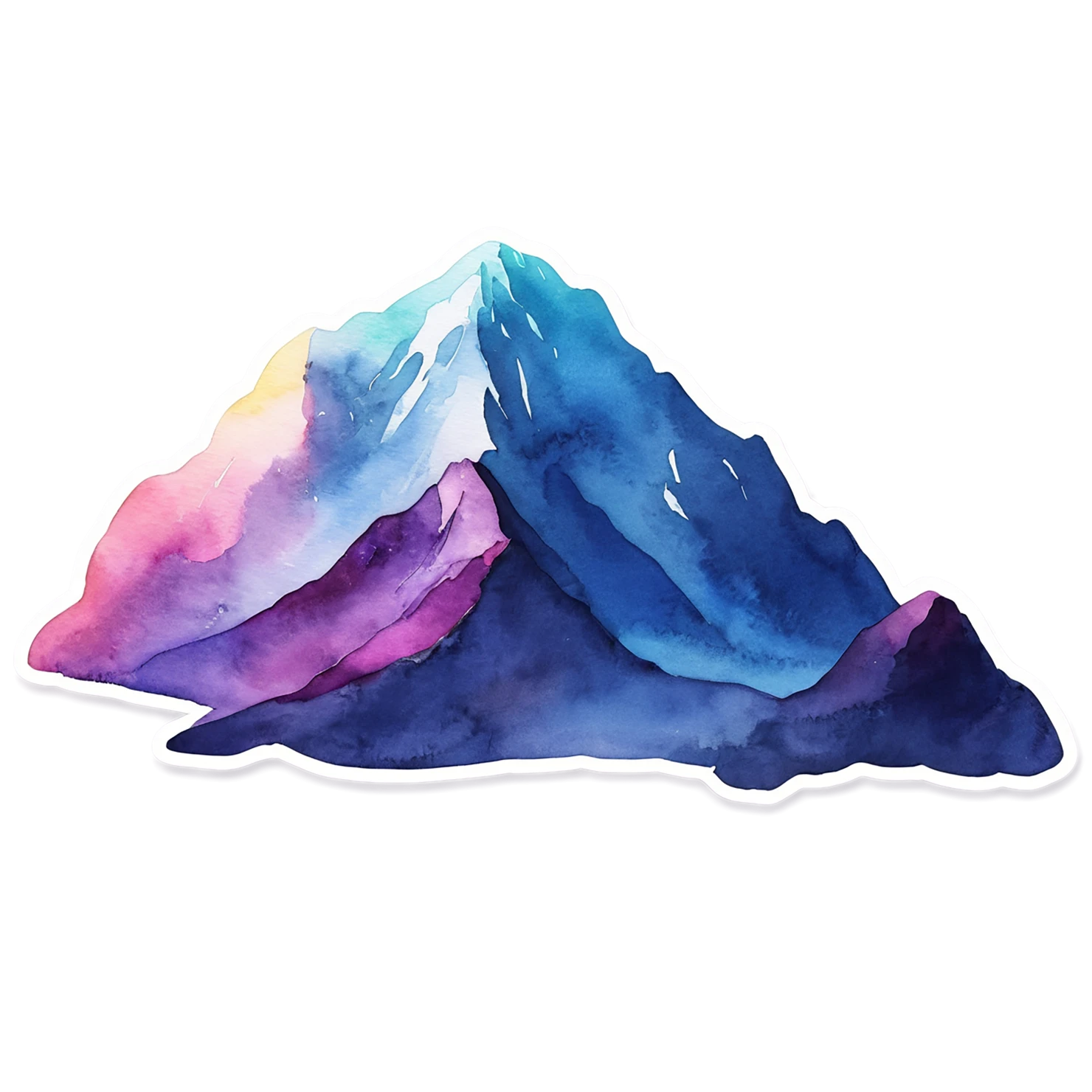 Mountain watercolor sticker isolated on transparent background #19734