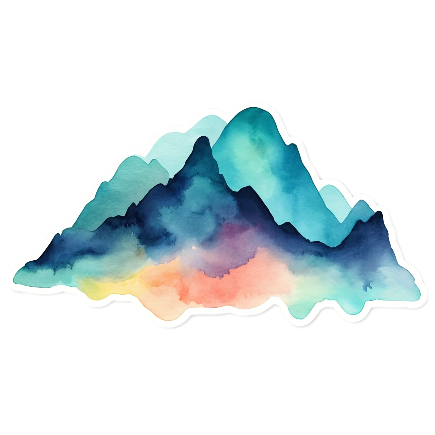 Mountain watercolor sticker isolated on transparent background #19735