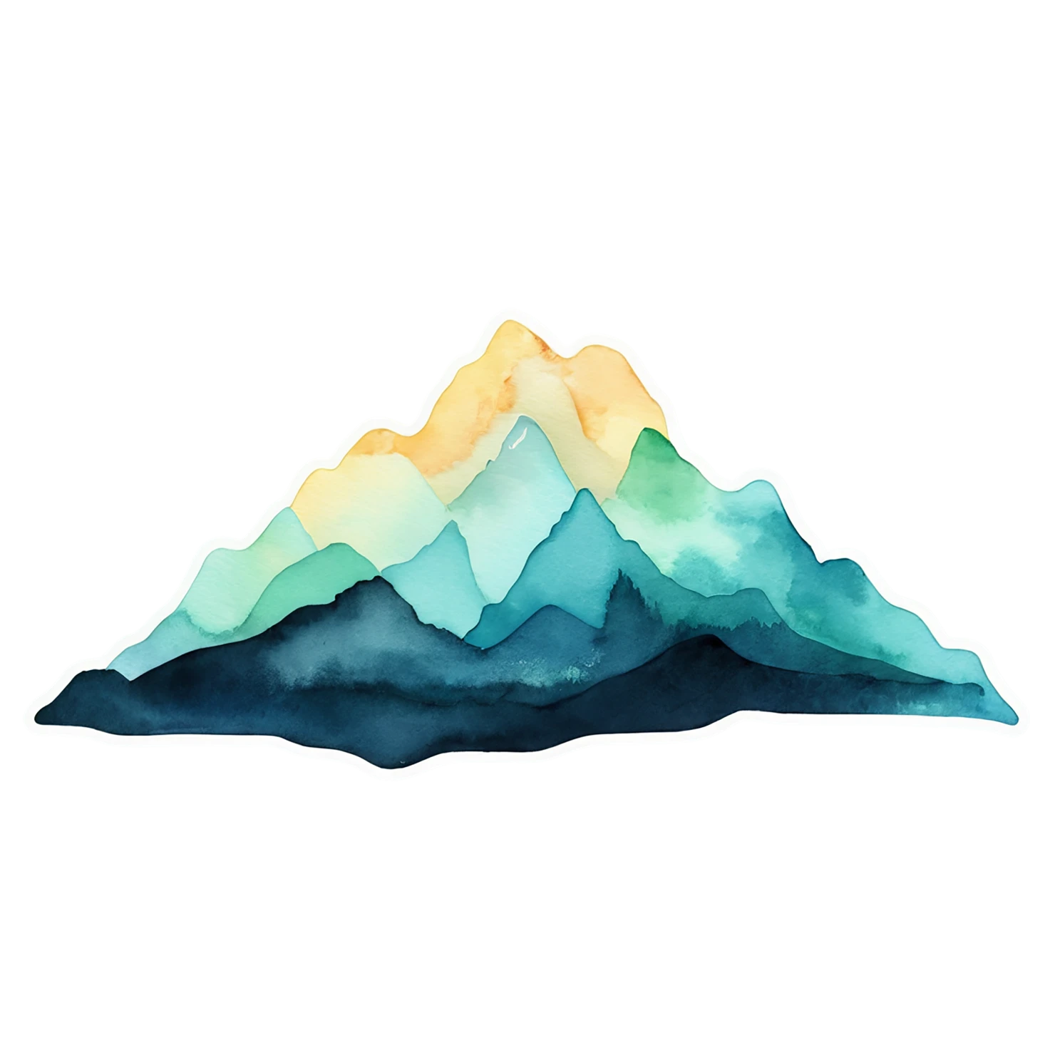 Mountain watercolor sticker isolated on transparent background #19737
