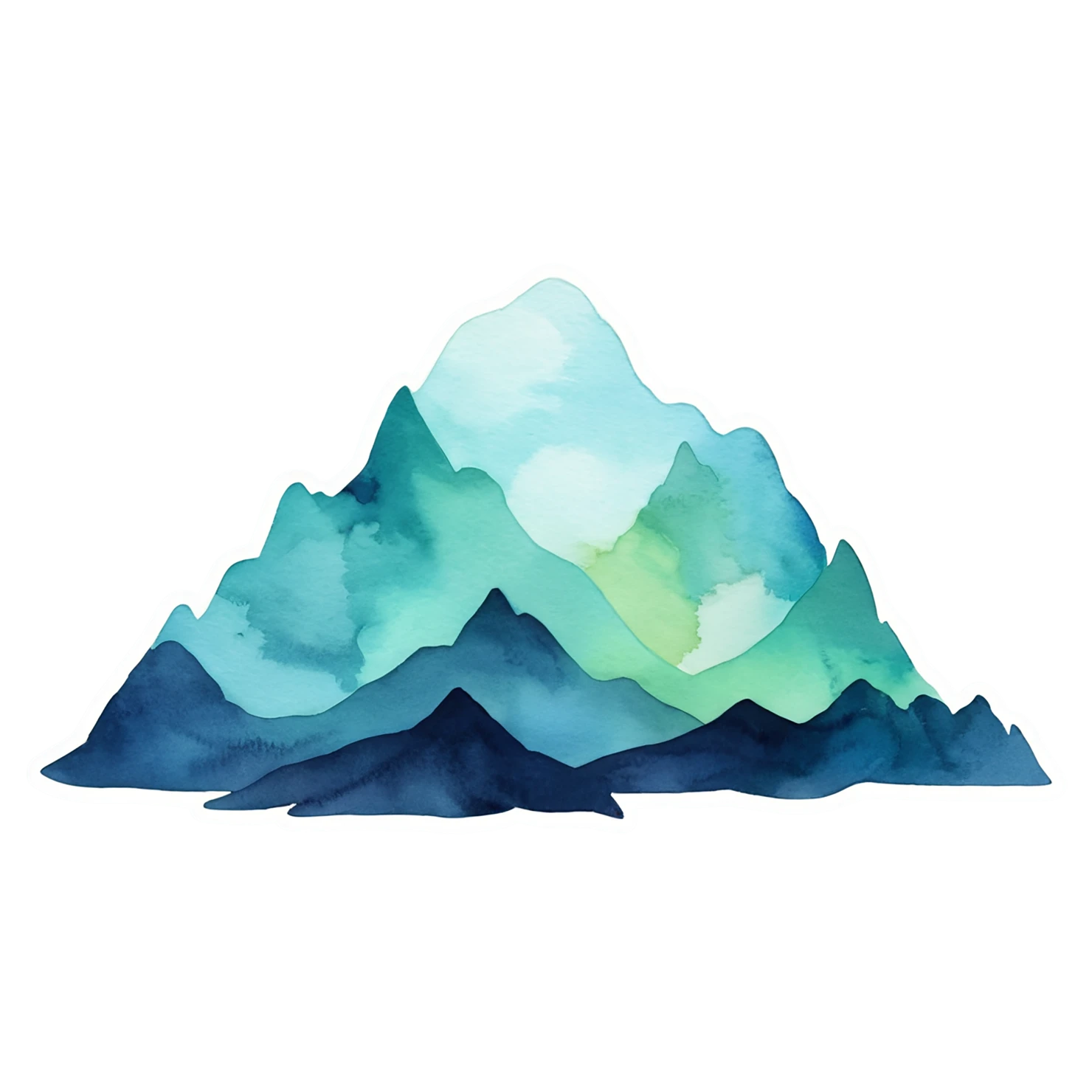 Mountain watercolor sticker isolated on transparent background #19741